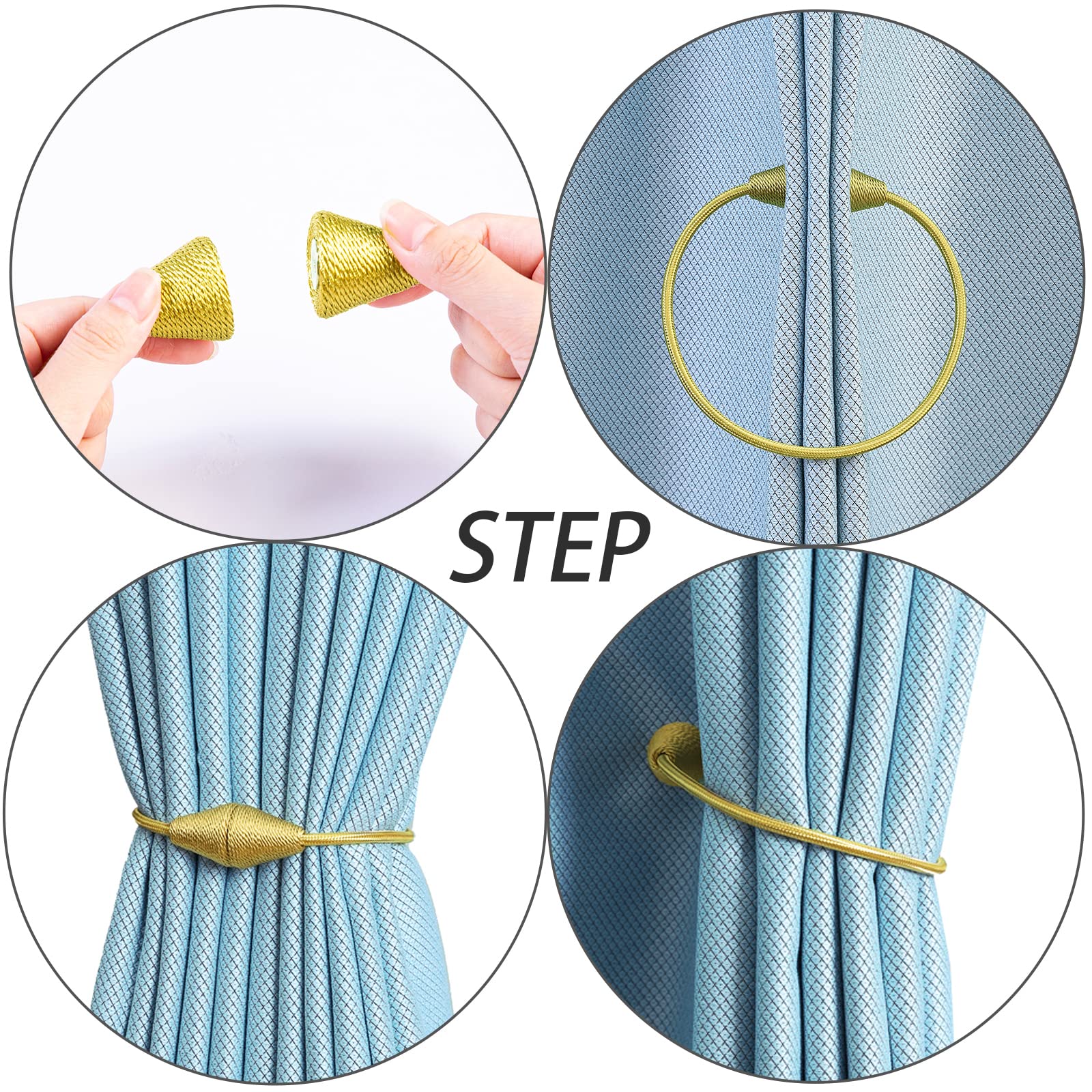 2 PCS Magnetic Curtain Tiebacks (2 Count)
