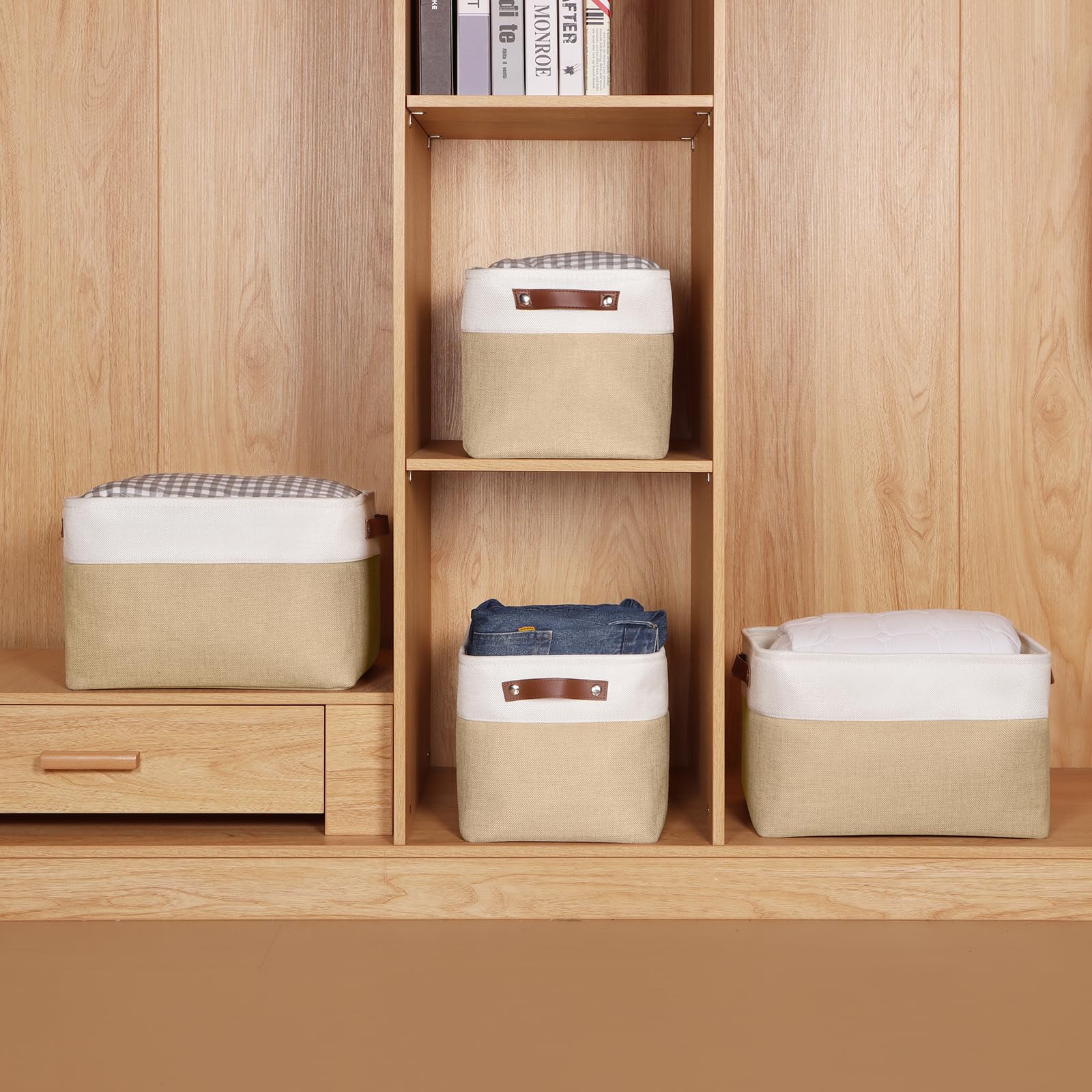 Fabric Storage Baskets for Shelves (4 Count)