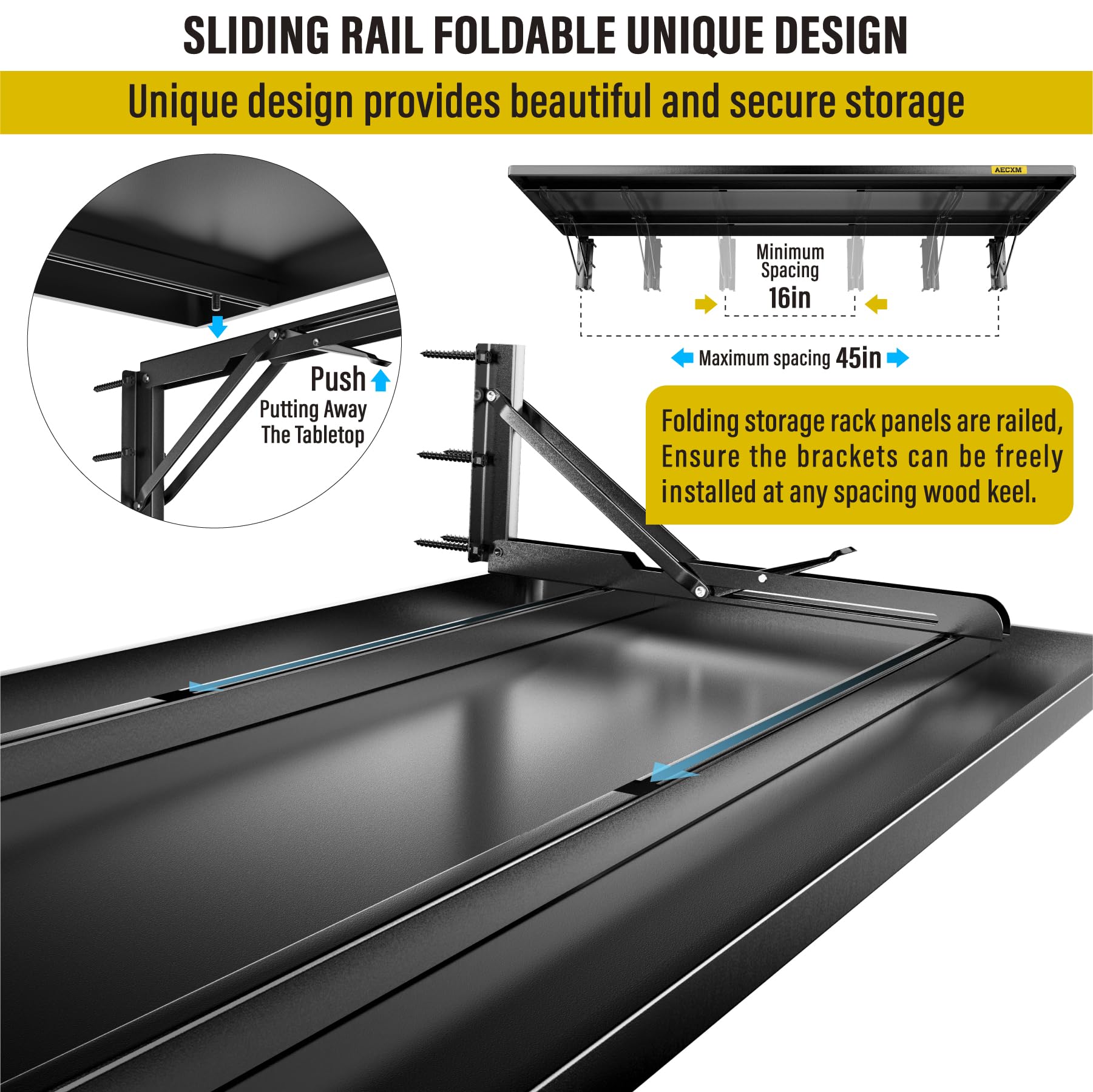 2pack 1.3x4ft Adjustable Rail Type Folding Storage Rack Shelf