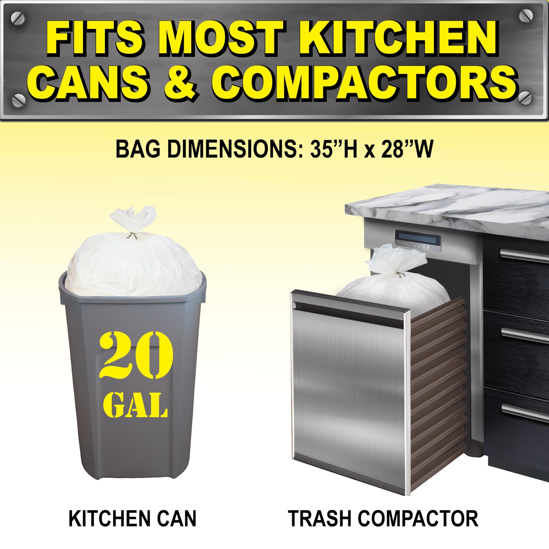 20 Gallon Kitchen Compactor Bags (20 Count)