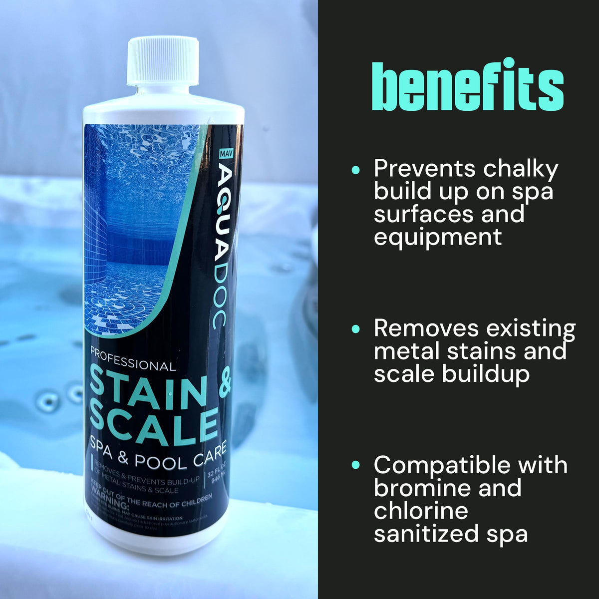AquaDoc Spa Stain and Scale Control for Hot Tubs (32 Fl Oz)