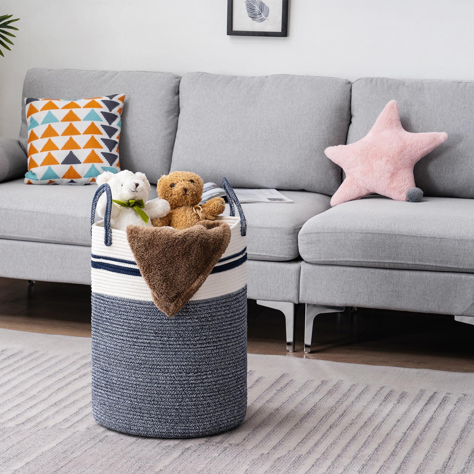 Woven Rope Laundry Hamper Basket by YOUDENOVA - ModHome Supplies