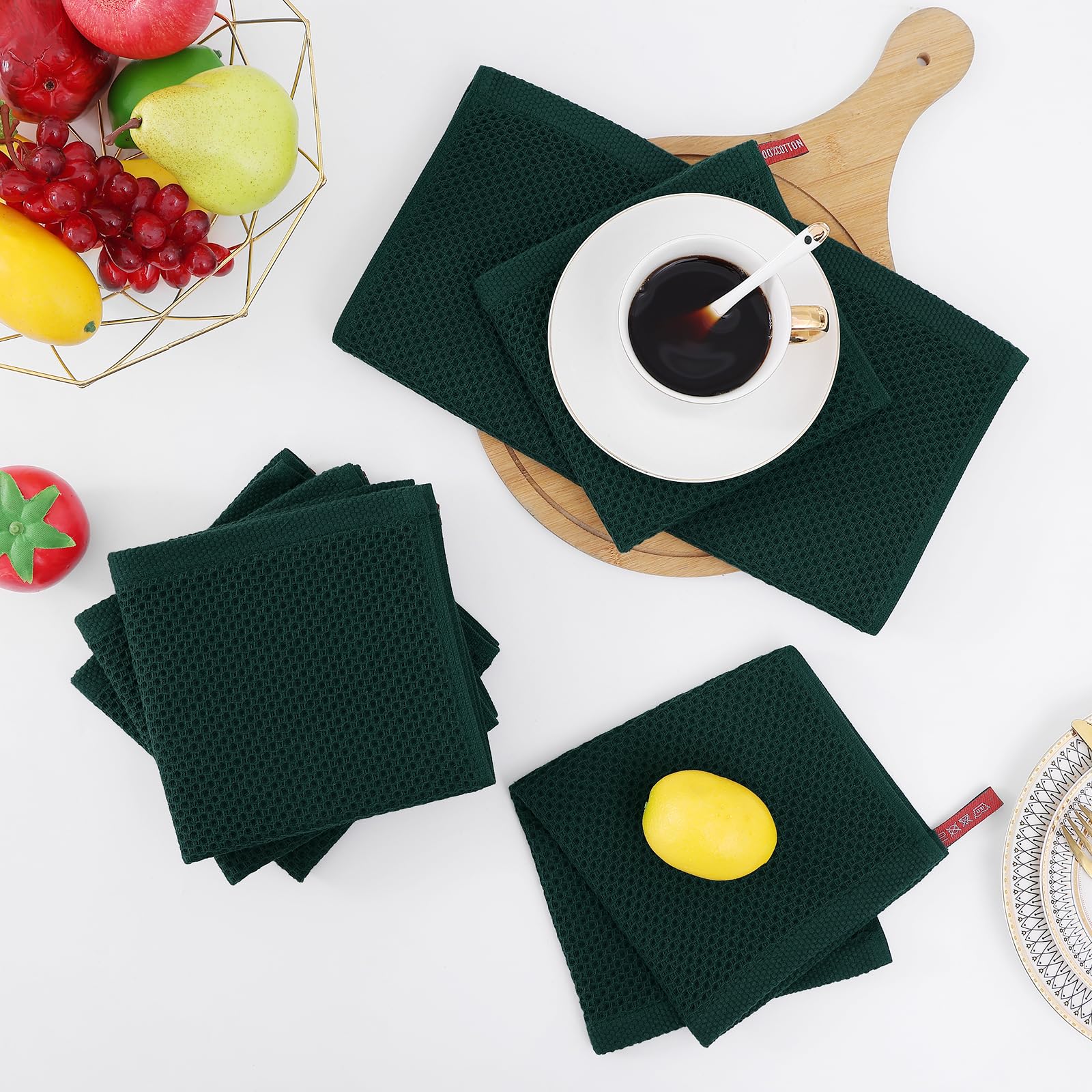 100% Cotton Waffle Weave Kitchen Dish Towels 6 (6 Count)