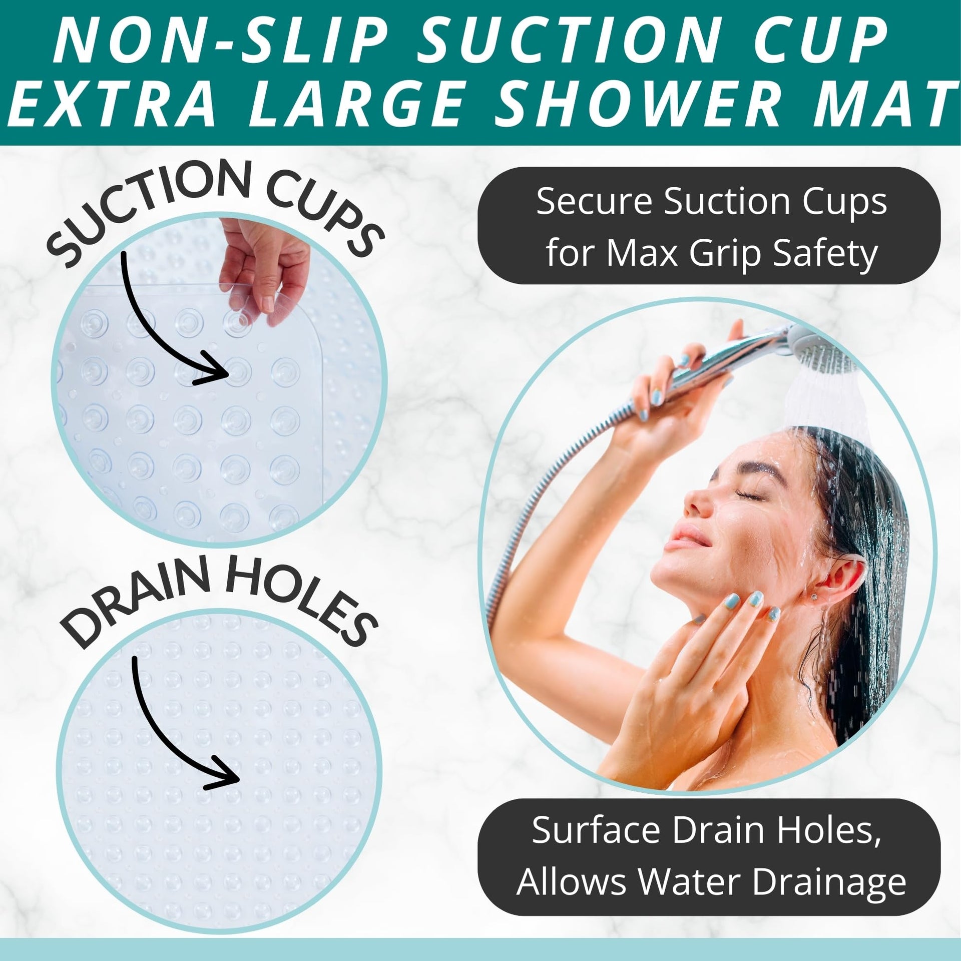 Extra Large Square Non Slip Shower Mat