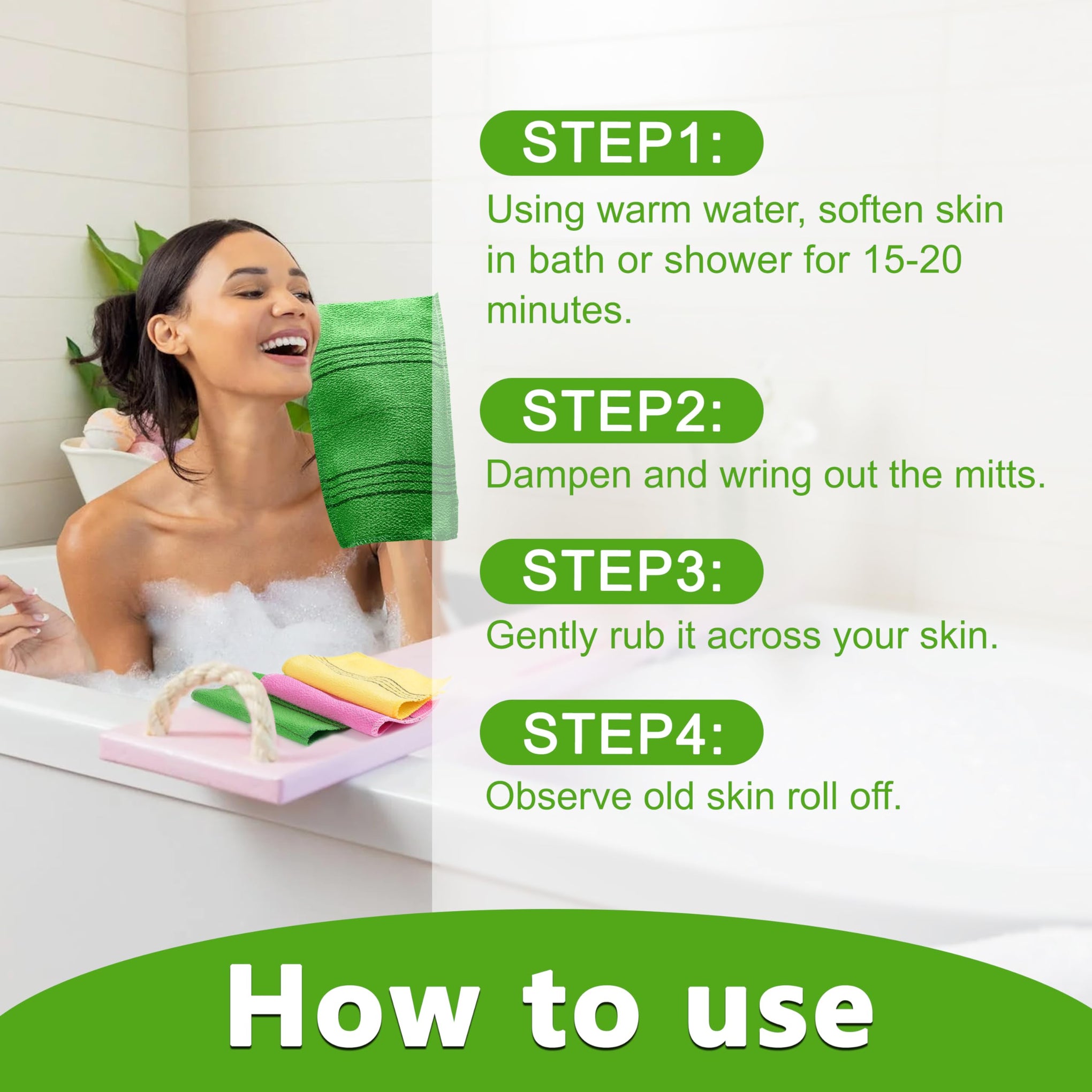 15 Pcs Korean Exfoliating Mitt (15 Count)