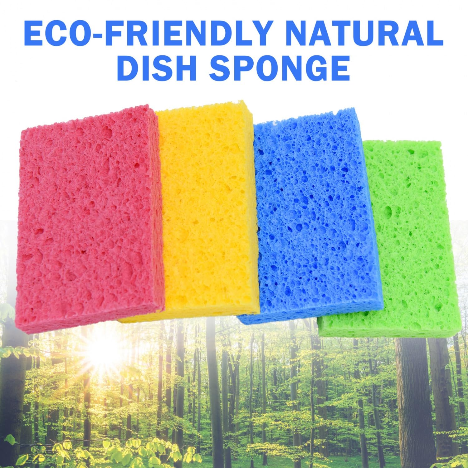 72 Pack Sponges Kitchen Natural Compressed Cellulose Sponges Bulk Non Scratch for Household Cookware Bathroom Cars Soft Super Absorbent Reusable (72 Count)