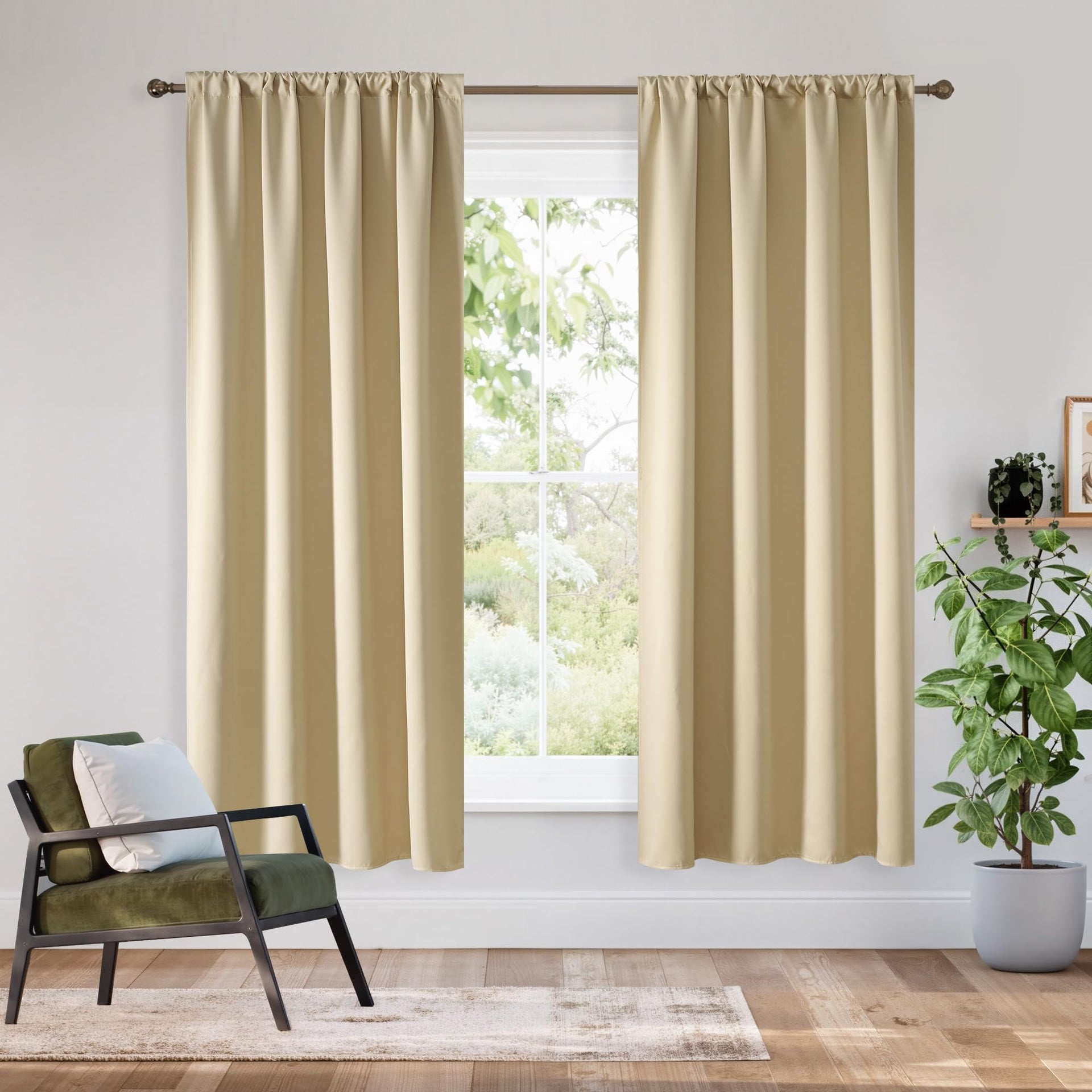 Bedroom Blackout Curtains 54 inches Long (2 Count)