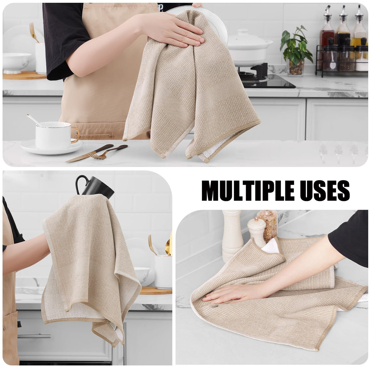 380 GSM Cotton Premium Kitchen Towels 3 Pack (3 Count)