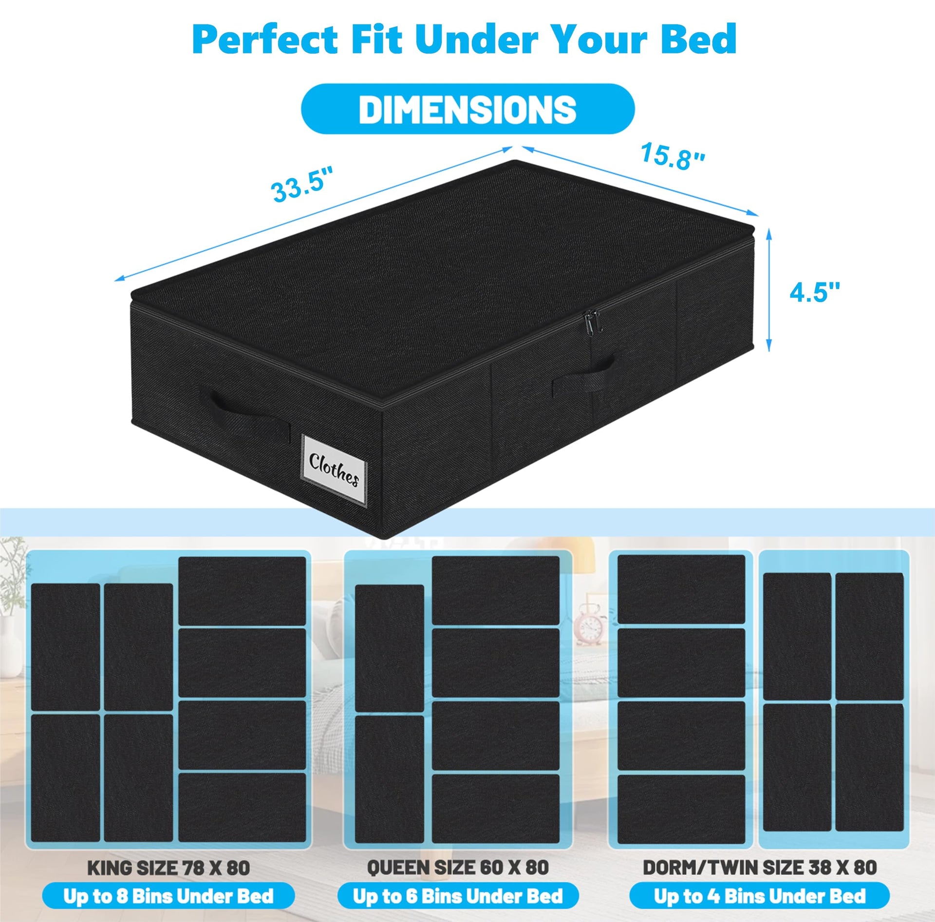 Under Bed Storage Container Bin 4 Pack (4 Count)