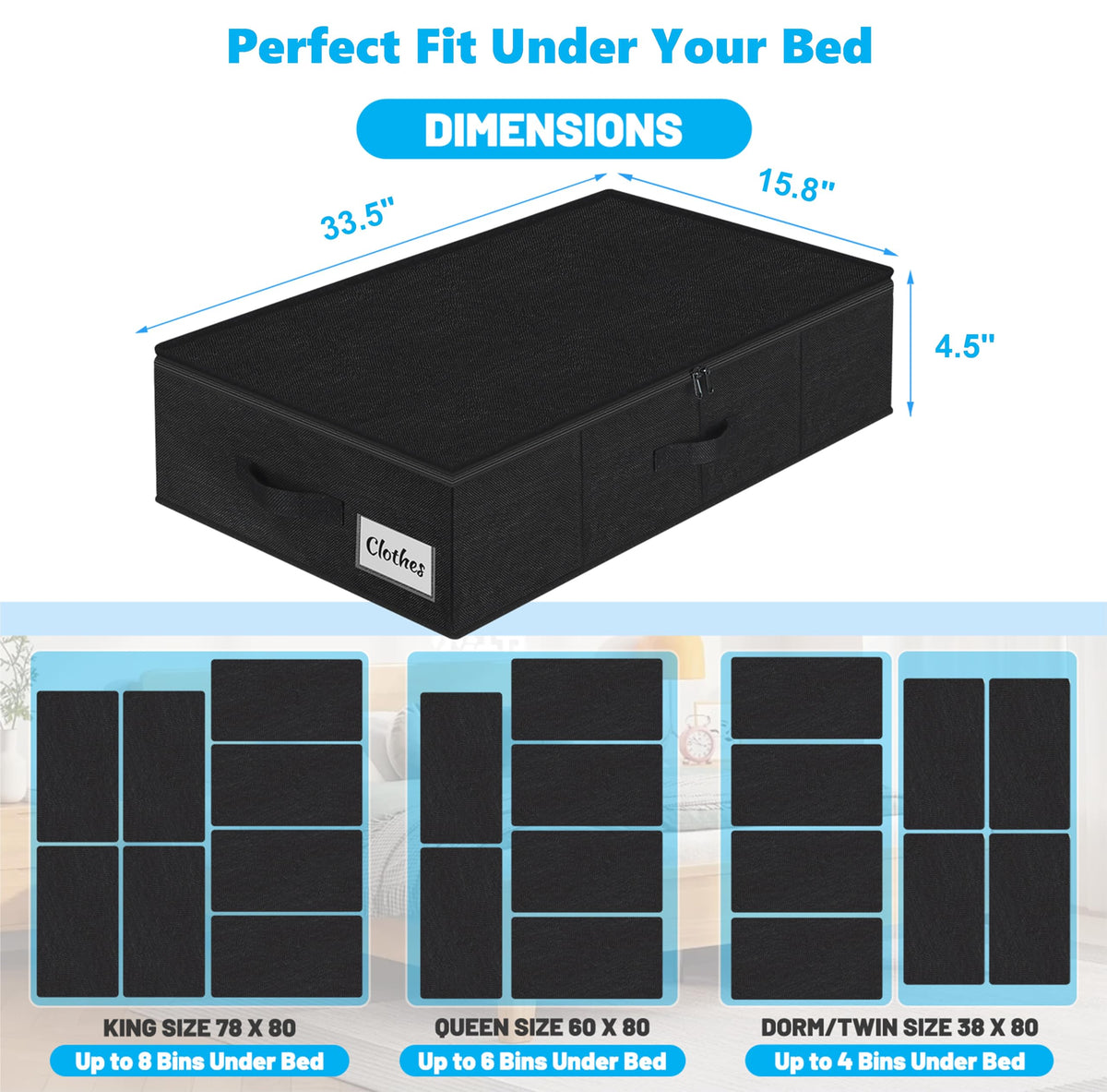 Under Bed Storage Container Bin 4 Pack (4 Count)