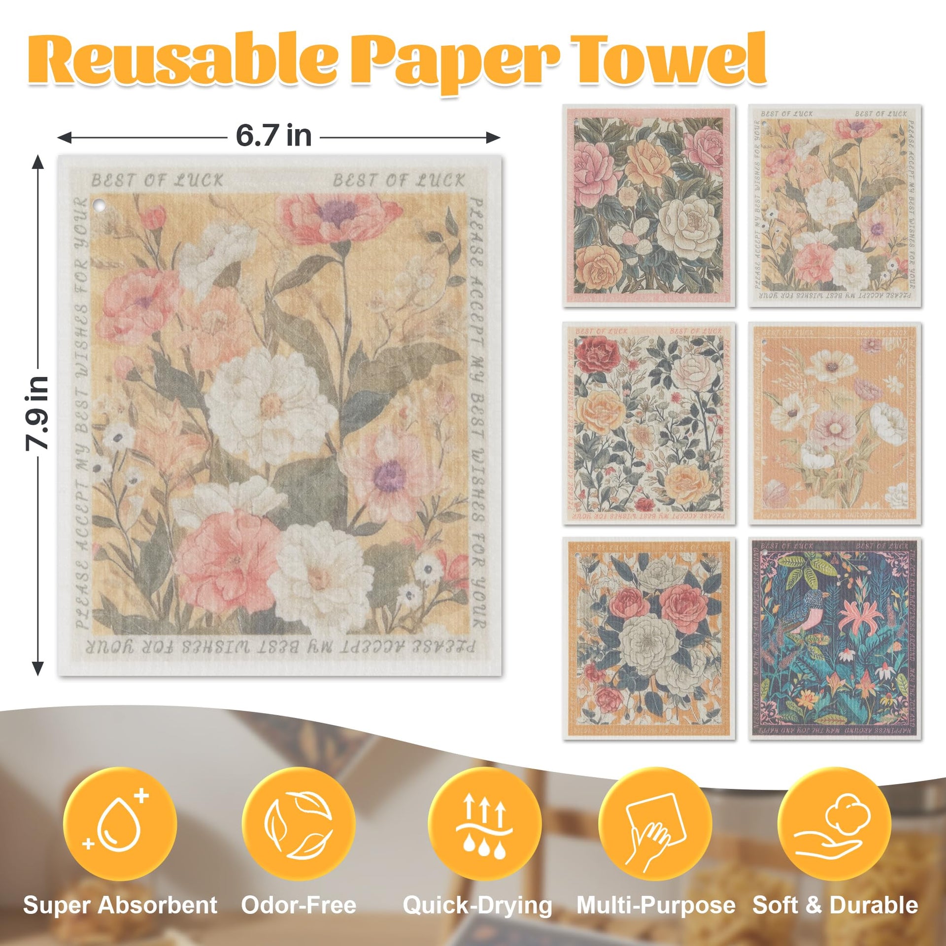 6 Pack Dishcloths for Kitchen (6 Count)