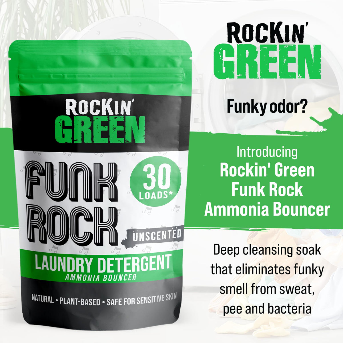 Pre Soak Laundry Detergent Unscented Funk Rock 30 Loads (16 Ounce)
