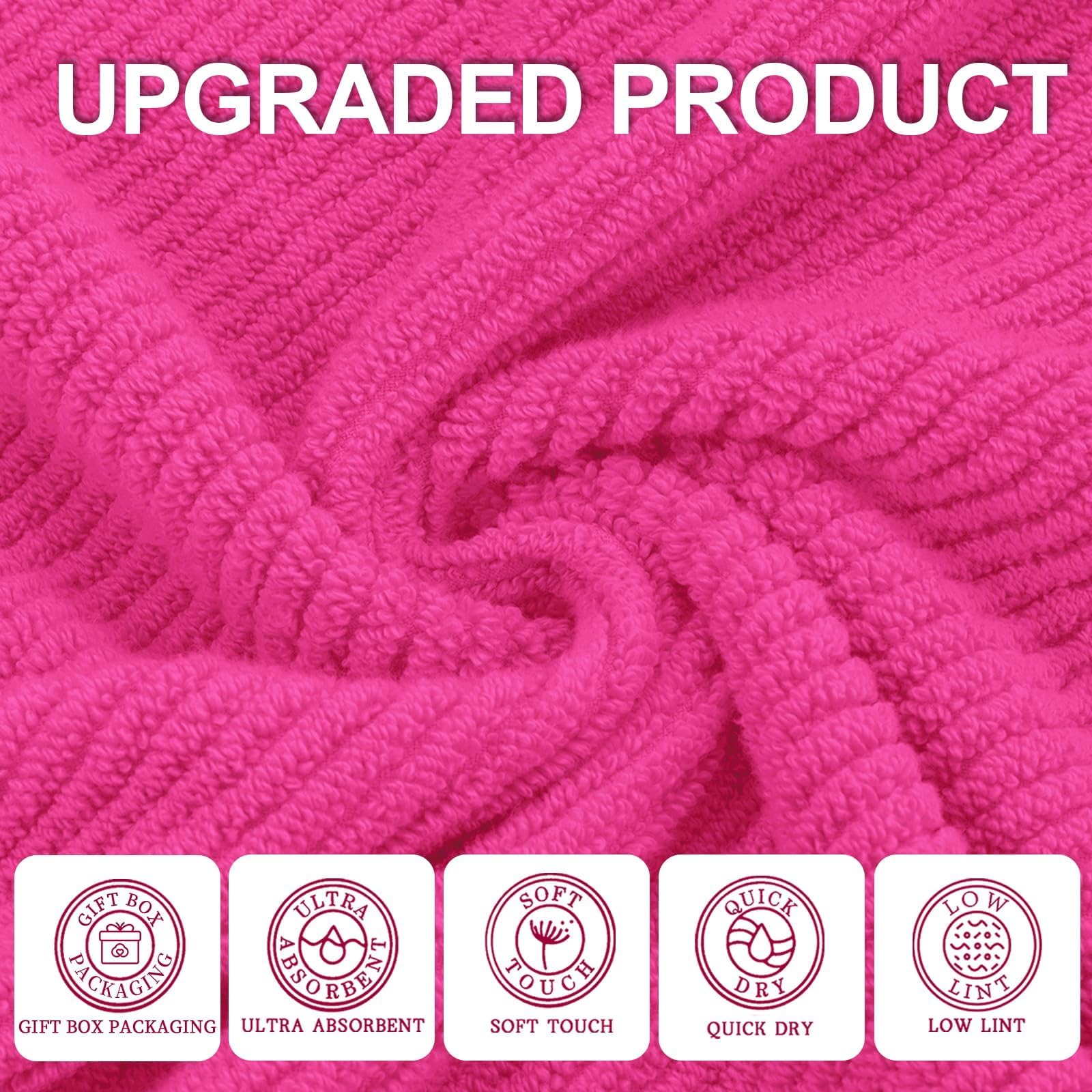 Hot Pink Bath Towels 4PC