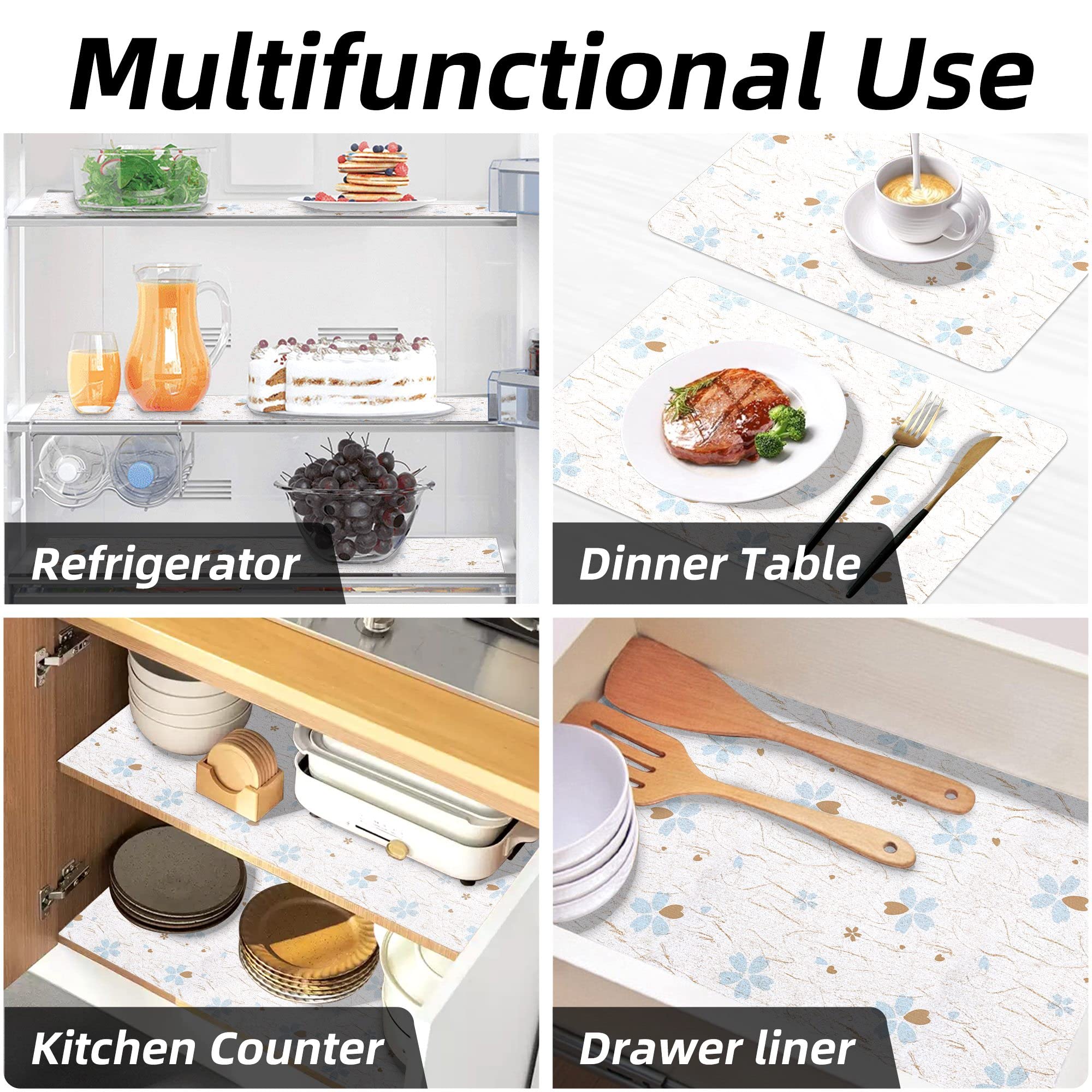 Cabinets Liners 18" W x 96" L Shelf Liner for Kitchen Cabinets Non Adhesive Kitchen Drawer Liner (12 Sq Ft)