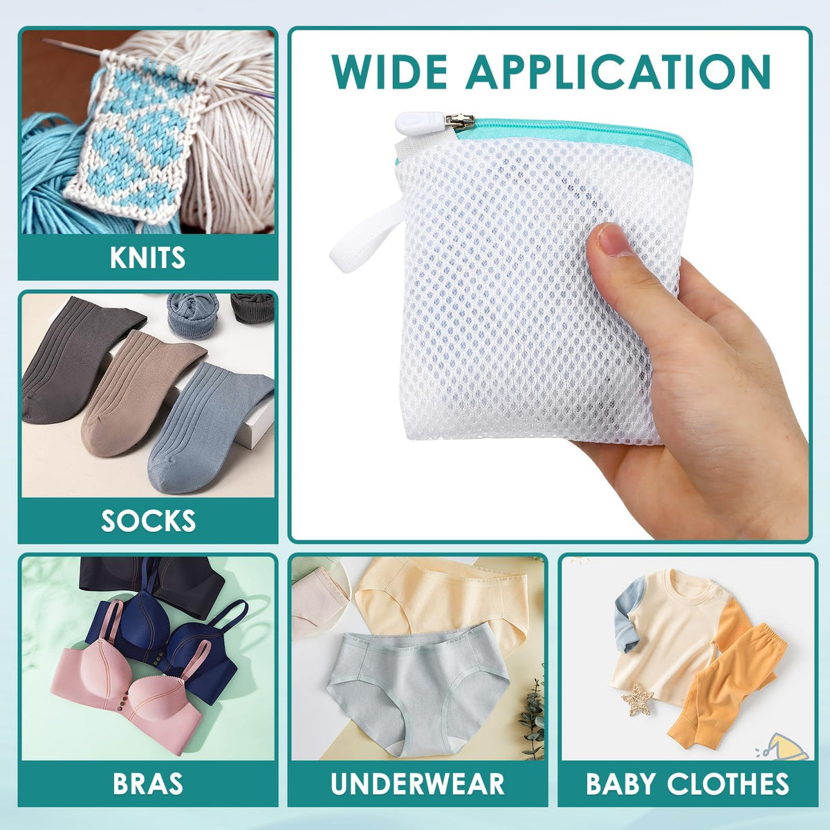 6pcs Laundry Bag Mesh Wash Bag Mini Washing Machine Underwear Washing Bag Zipper Wash Bags Protecting Wash Bag Foldable Laundry Pouch for Home Travel Laundry Room Bag Bra