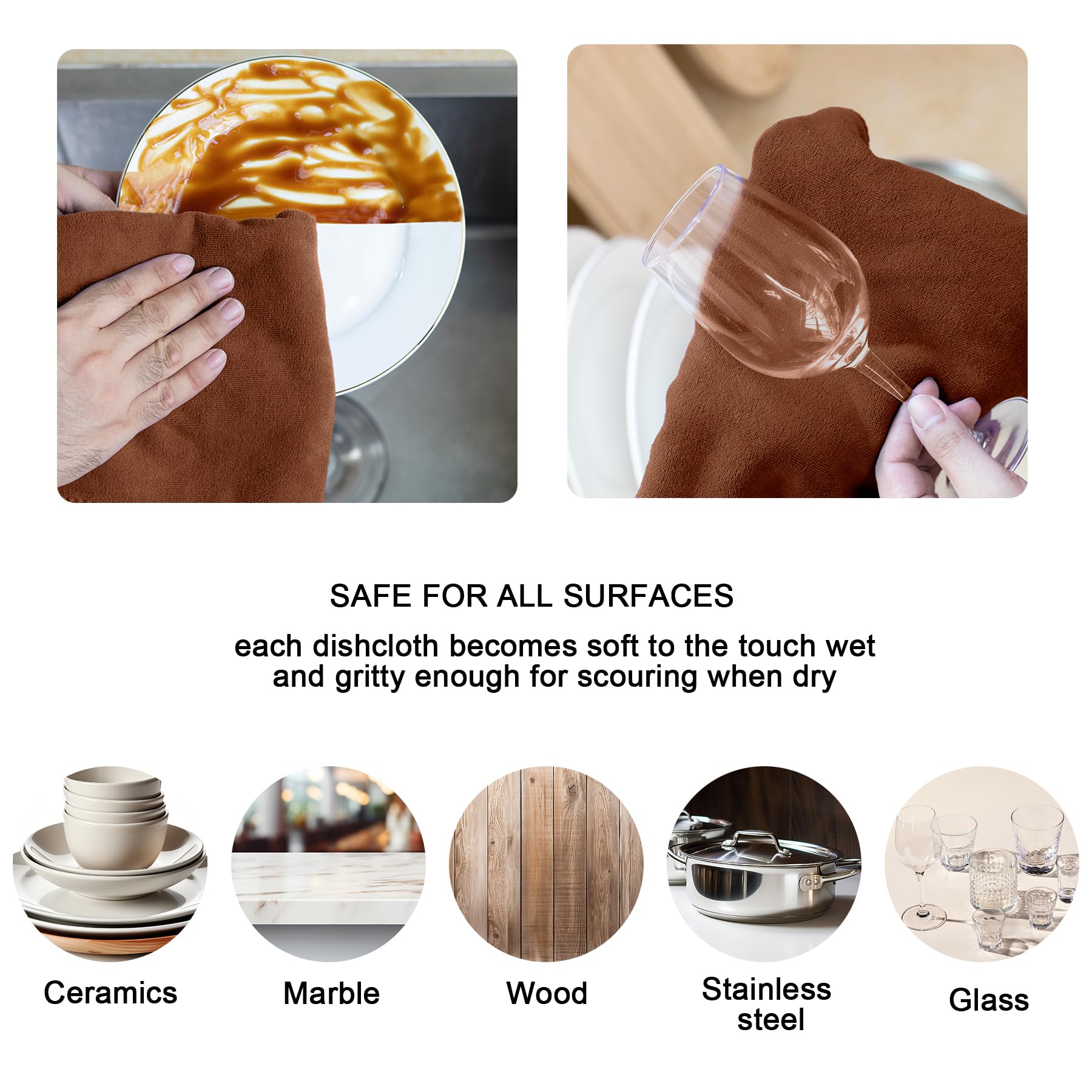 Microfiber Kitchen Dish Towels for Washing Dishes 12 Pack (12 Count)