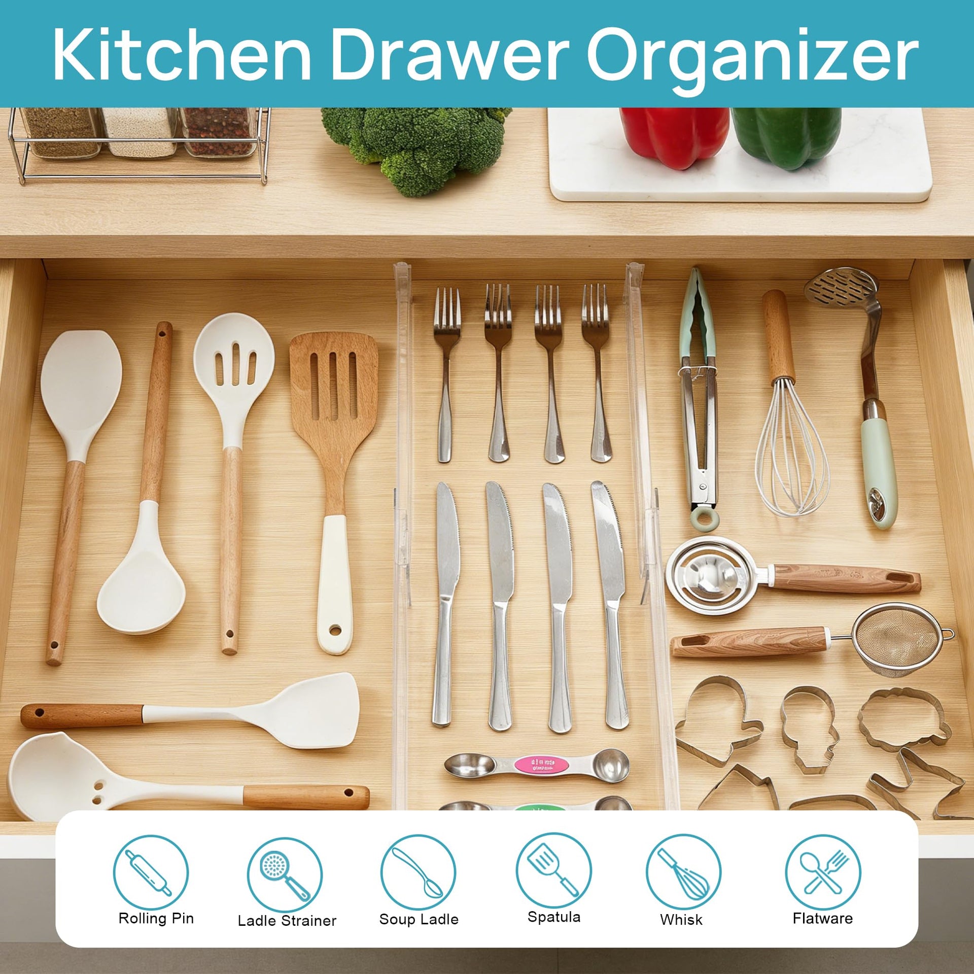 8 Pack Shallow Drawer Dividers (8 Count)