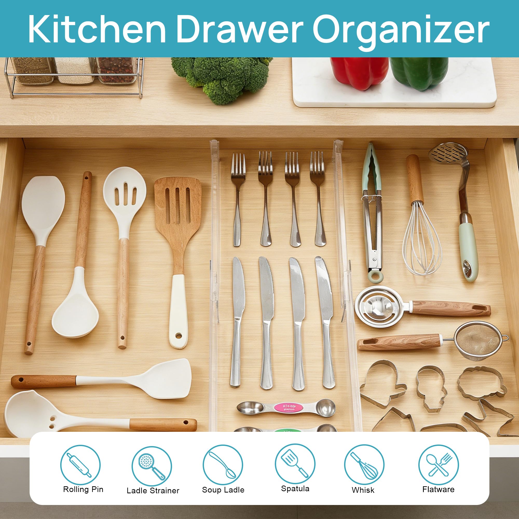 4 Pack Shallow Drawer Dividers (4 Count)