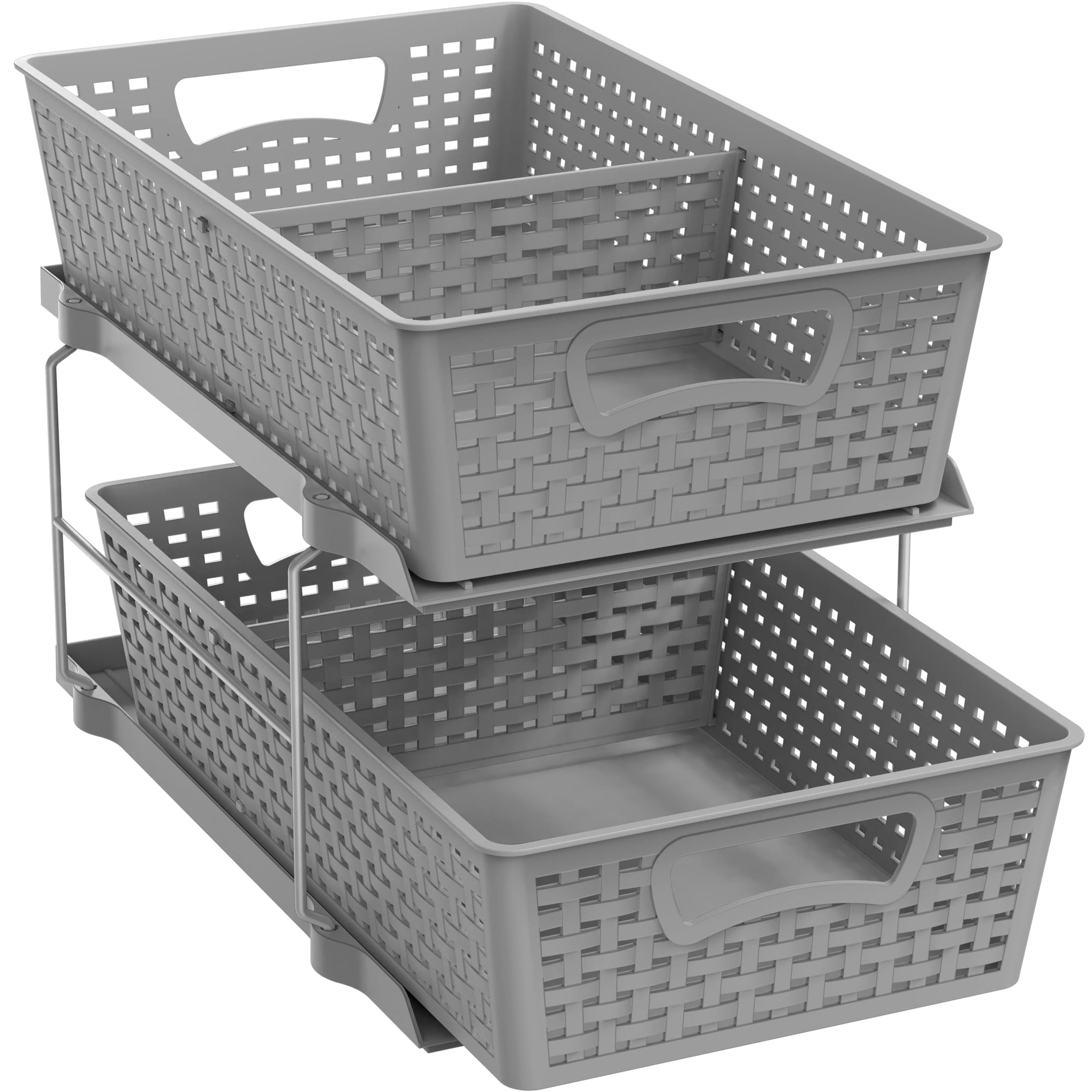 2 Tier Pull Out Sliding Drawer Under Sink Storage