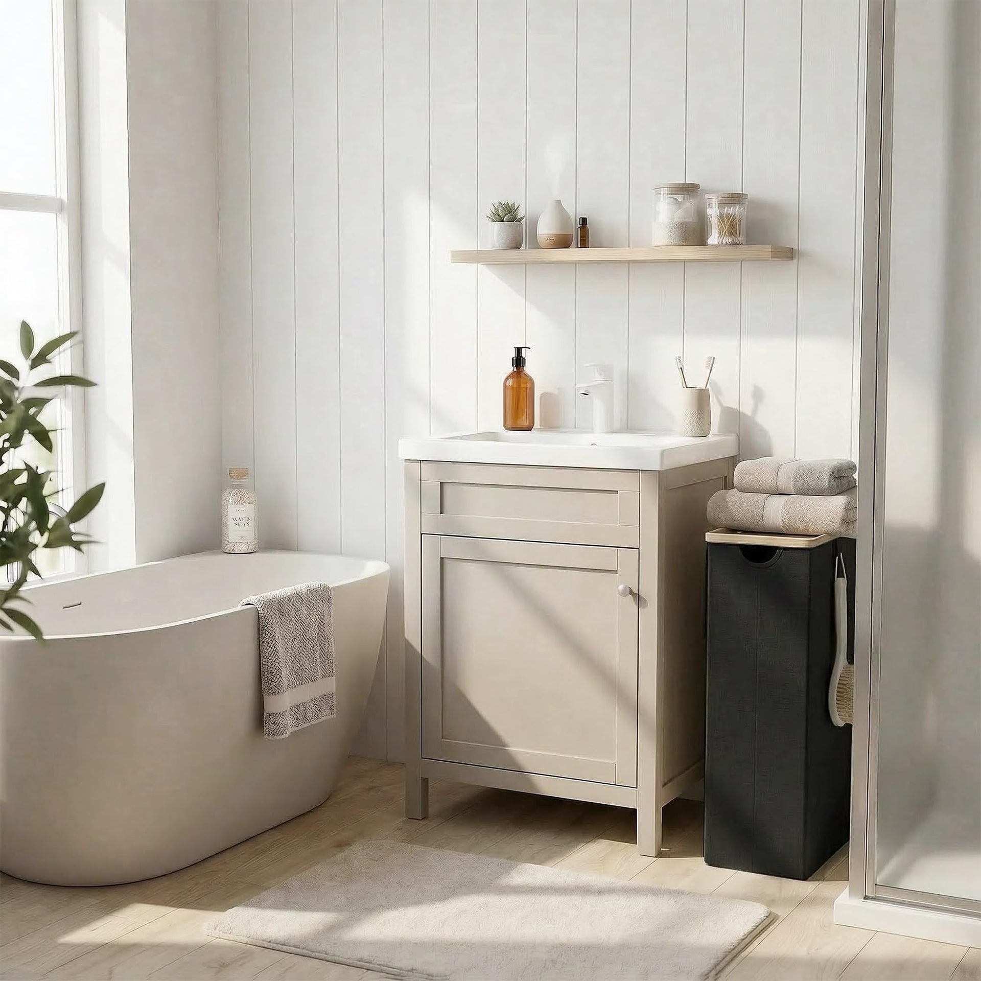 Slim Laundry Basket with Lid