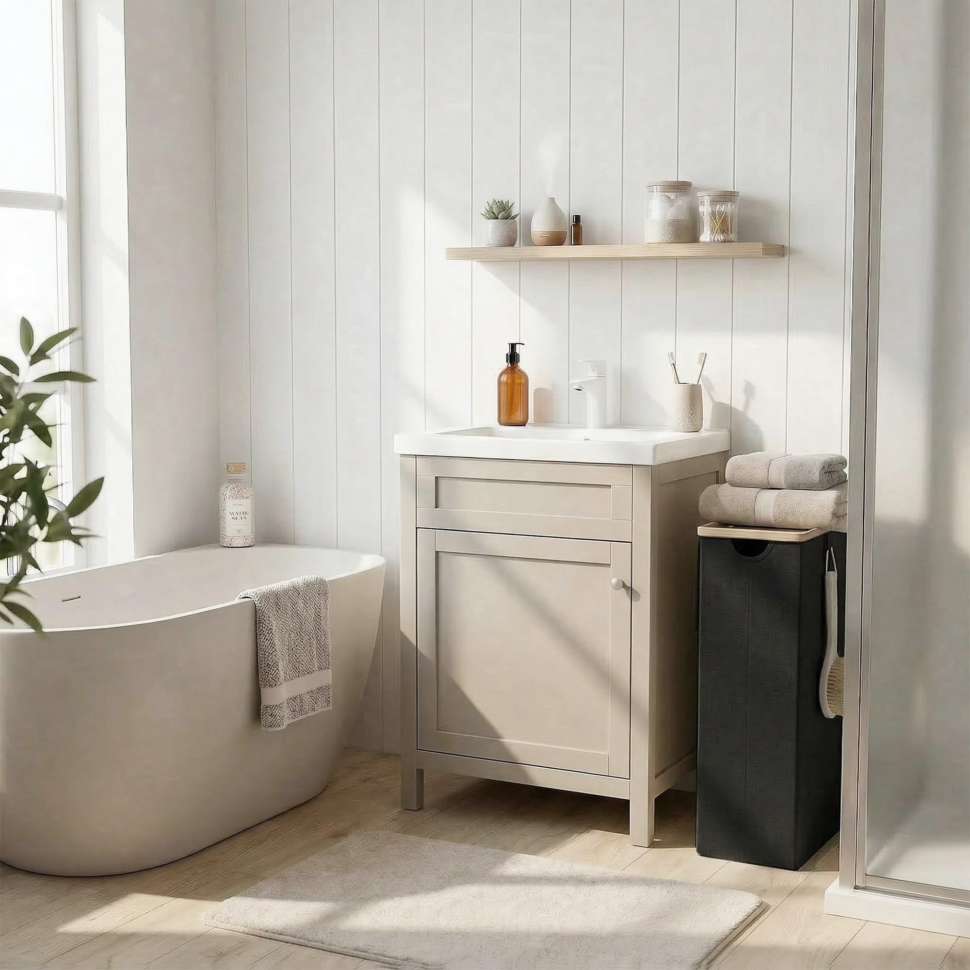 Slim Laundry Basket with Lid