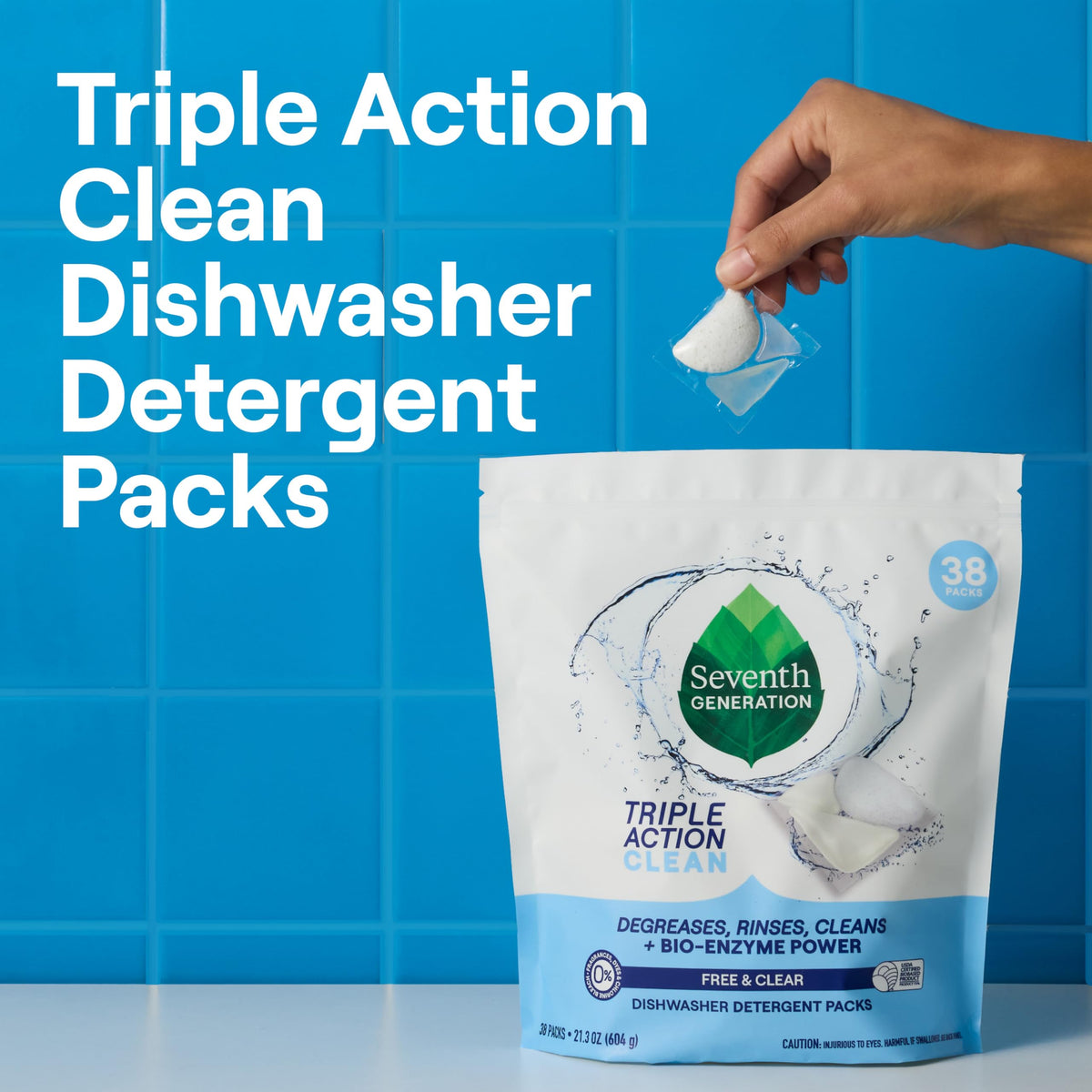 Triple Action Clean Automatic Dishwasher Detergent Packs with Bio (54 Count)