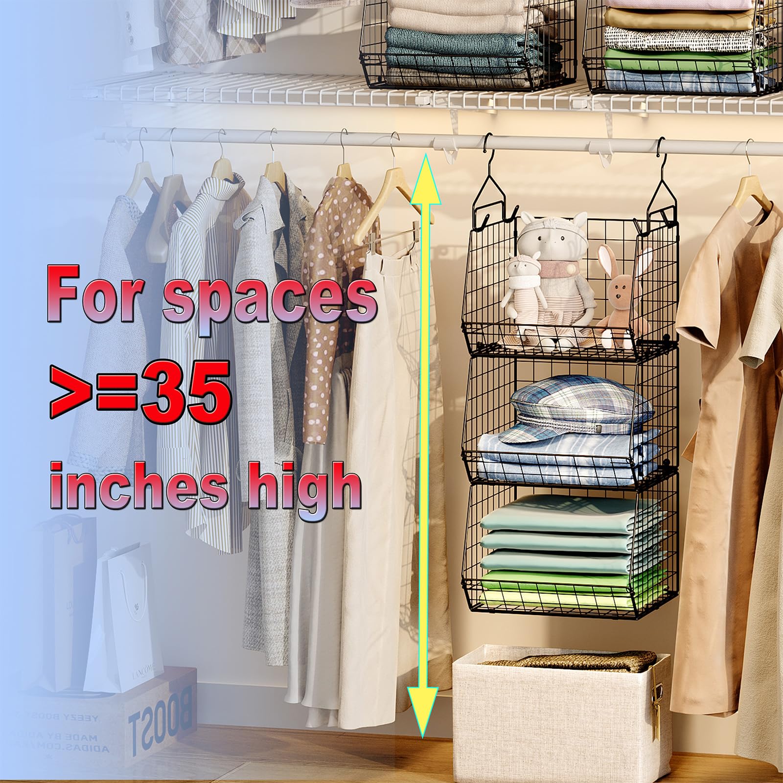 3 Tier Hanging Closet Organizer