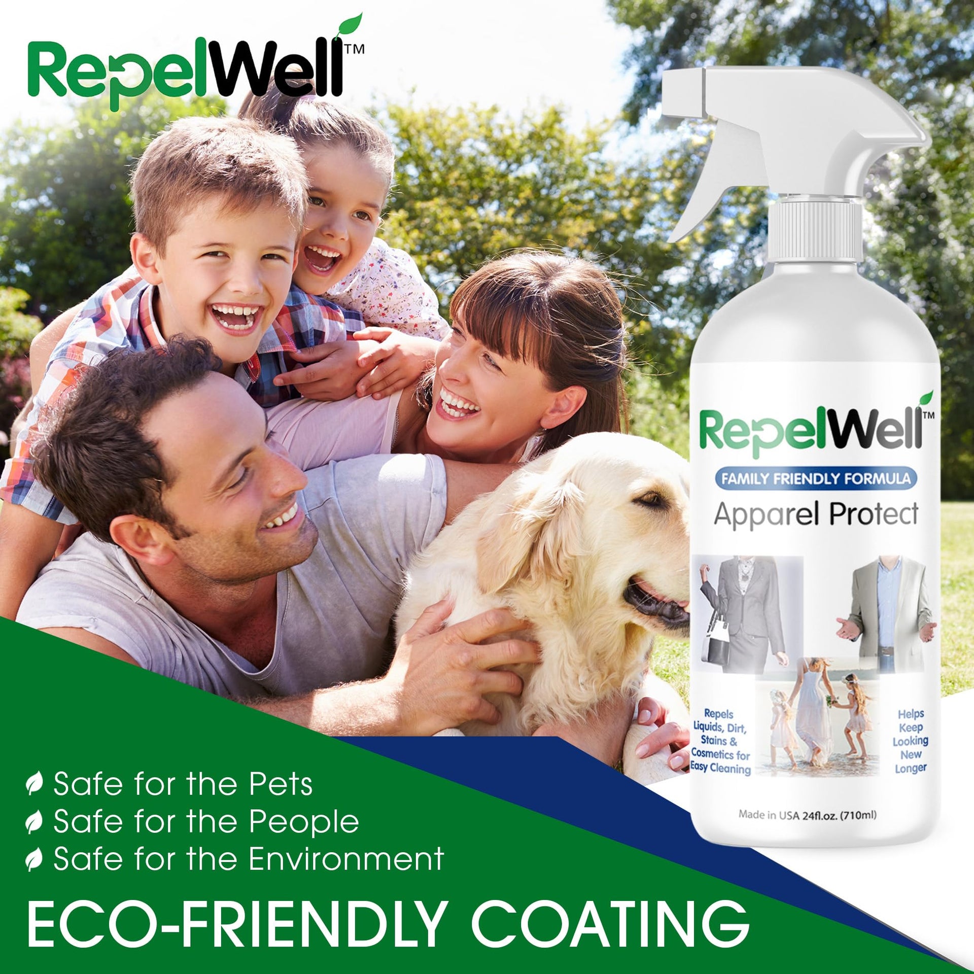 Non Toxic Fabric Protector Spray for Clothing & Apparel (24 Fl Oz)
