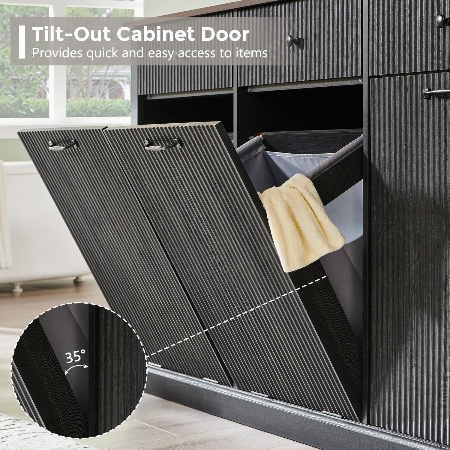 Triple Tilt Out Trash Can Cabinet