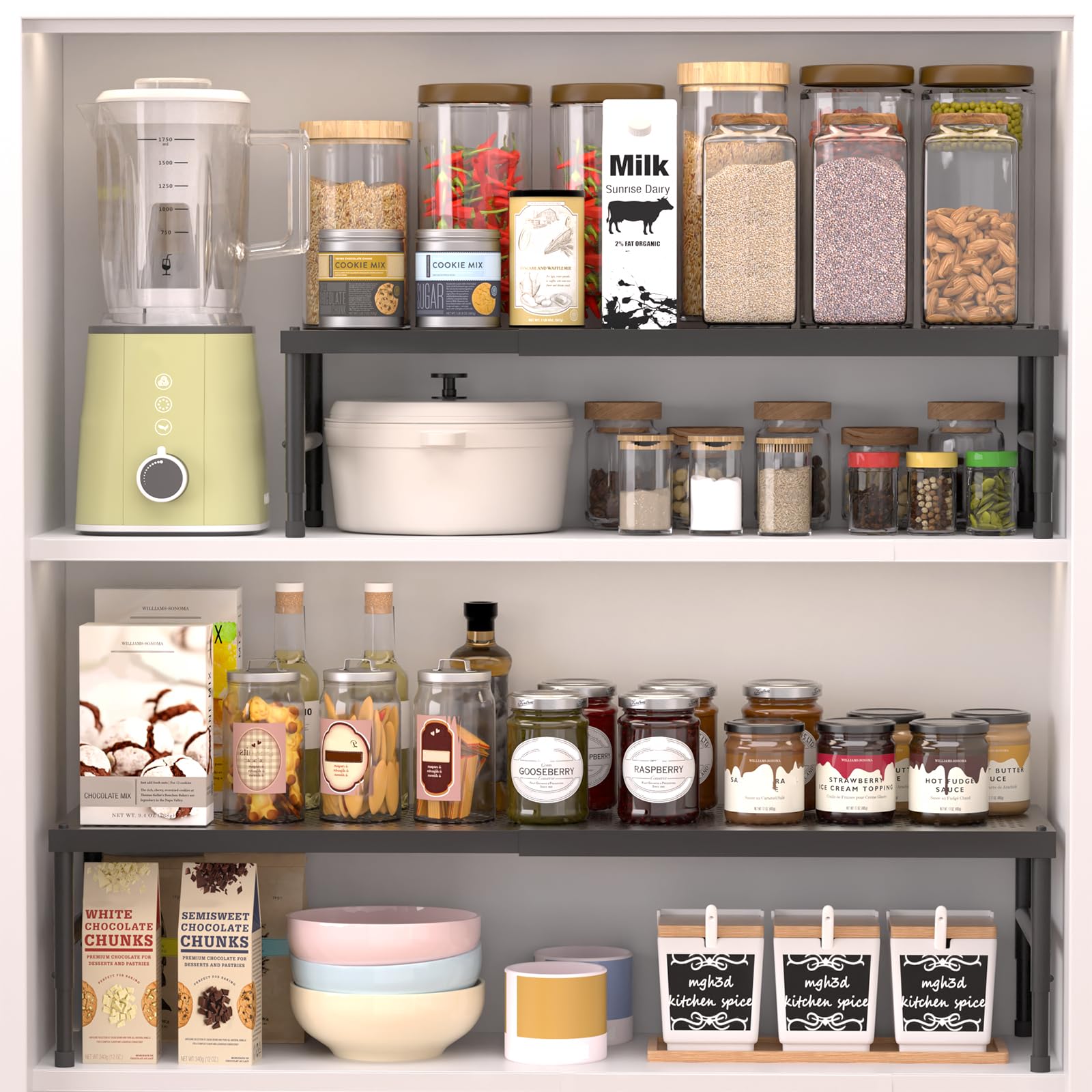 Expandable adjustable stackable kitchen organizer