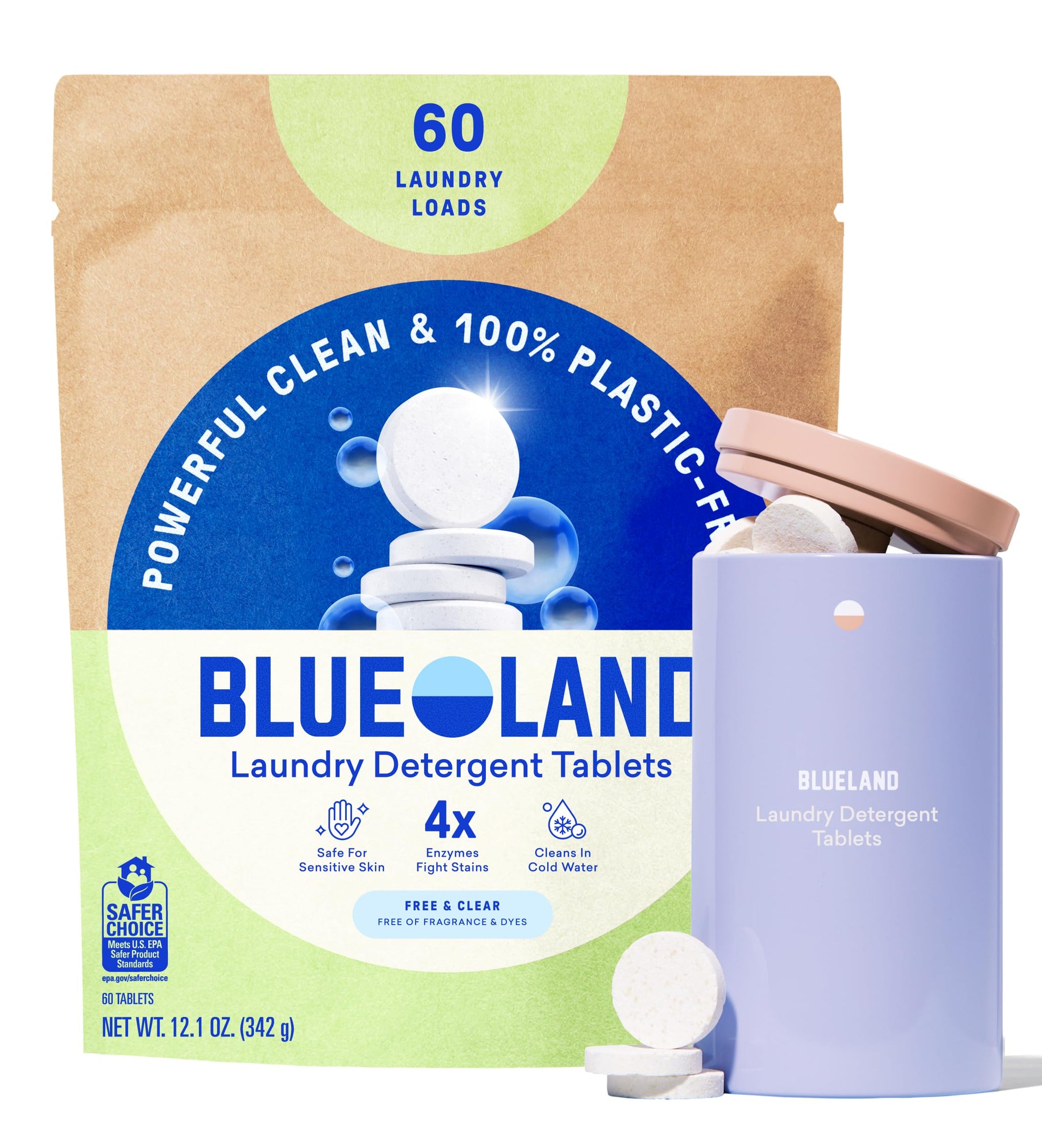 100% Plastic Free Laundry Detergent Tablets Set (61 Count) - ModHome Supplies