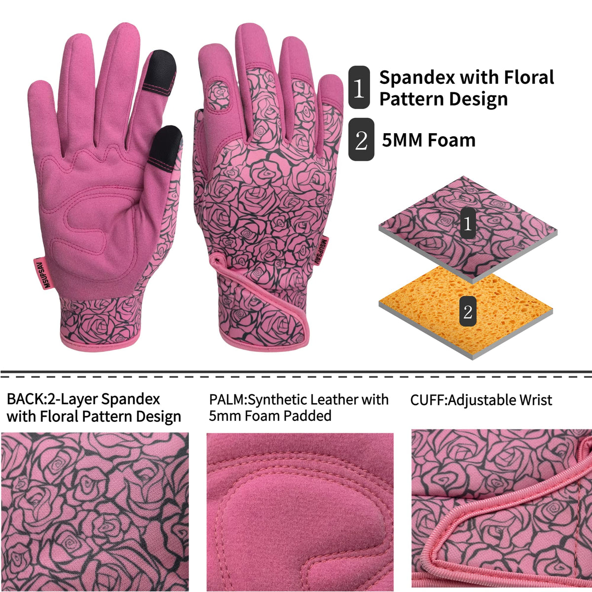 2 Pairs Garden Gloves for Yard Work