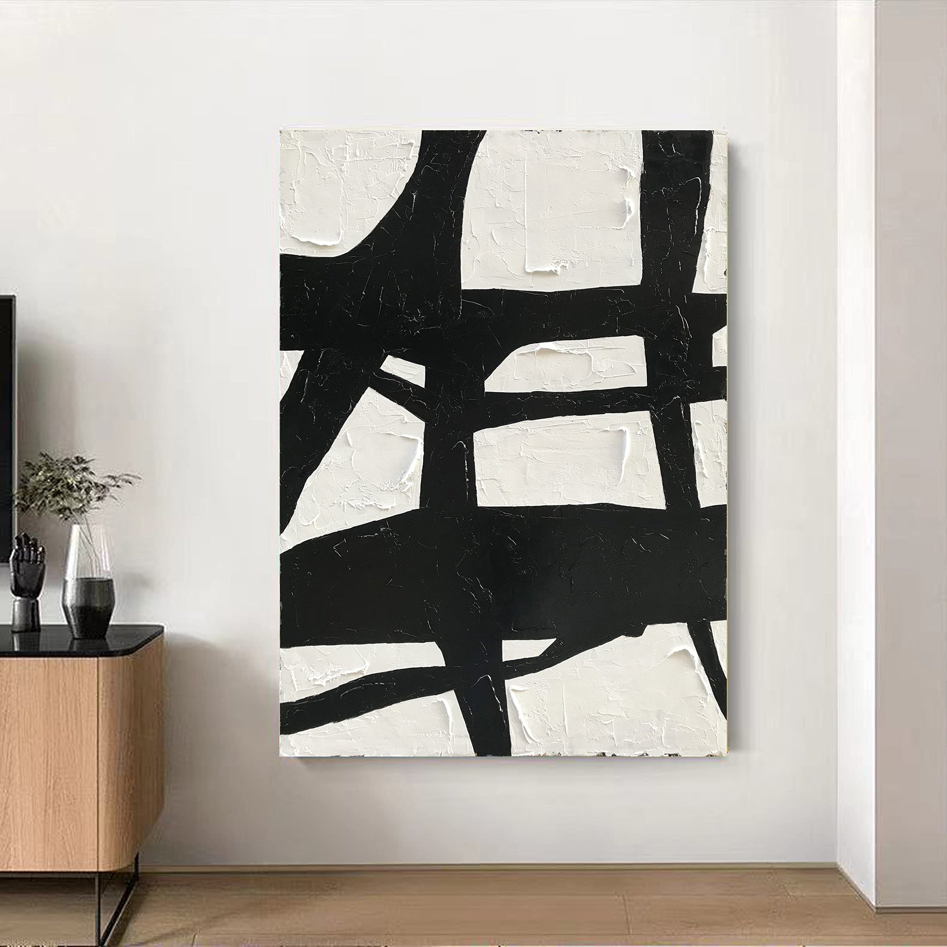 Art Hand drawn contemporary minimalist style oil painting