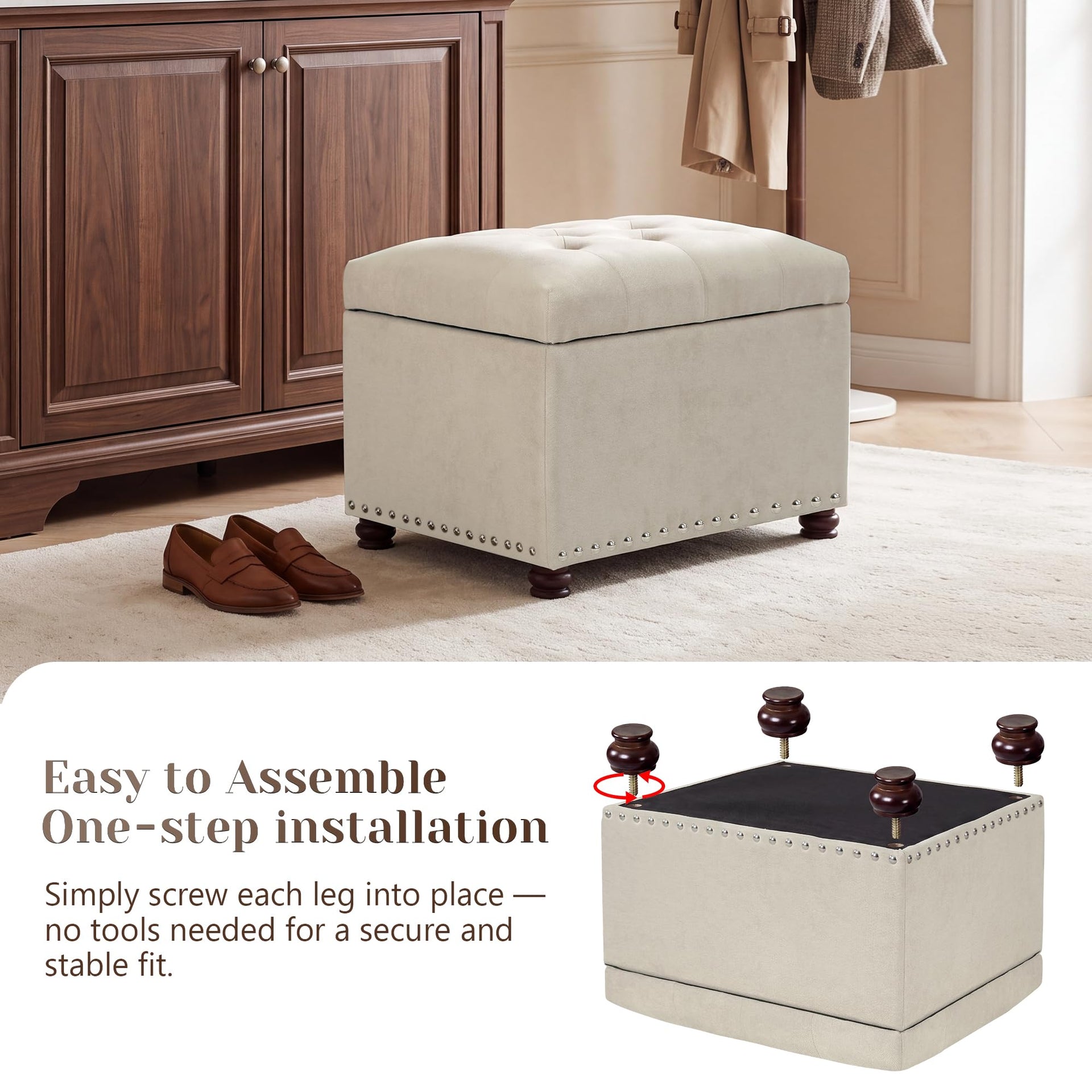 24" Ottoman with Storage