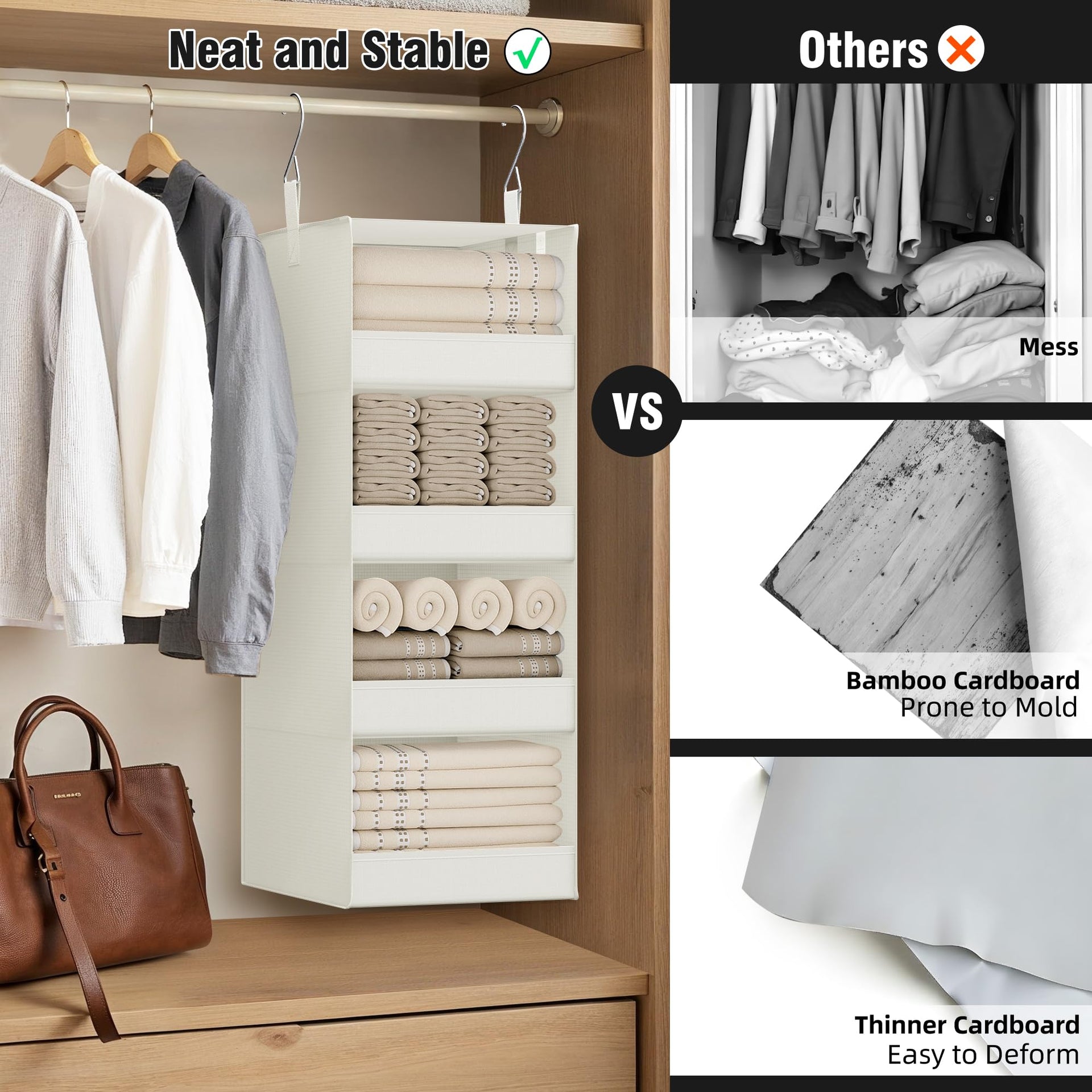 4 Shelf Hanging Closet Organizer