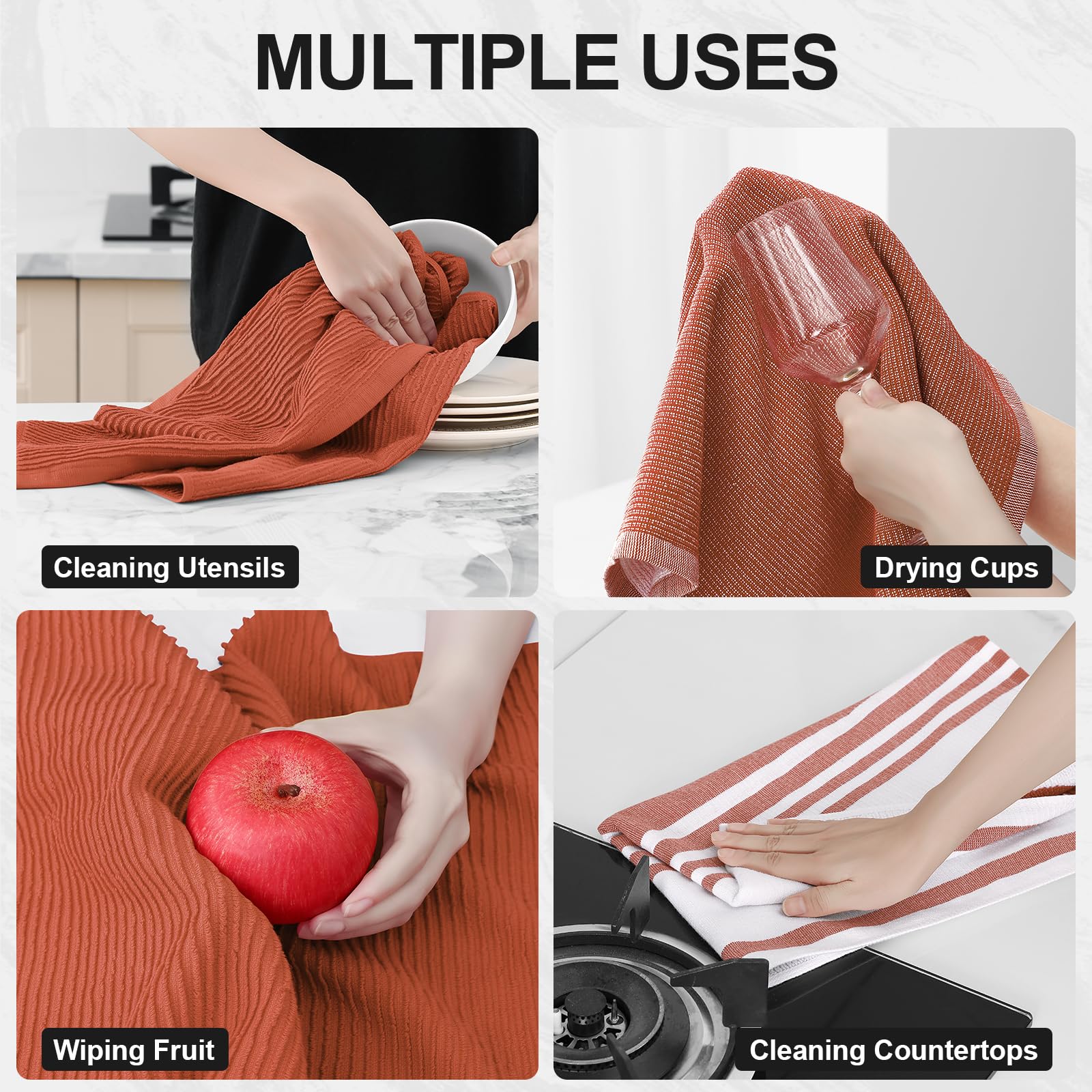 Cotton 380 GSM Premium Kitchen Towels (9 Count)