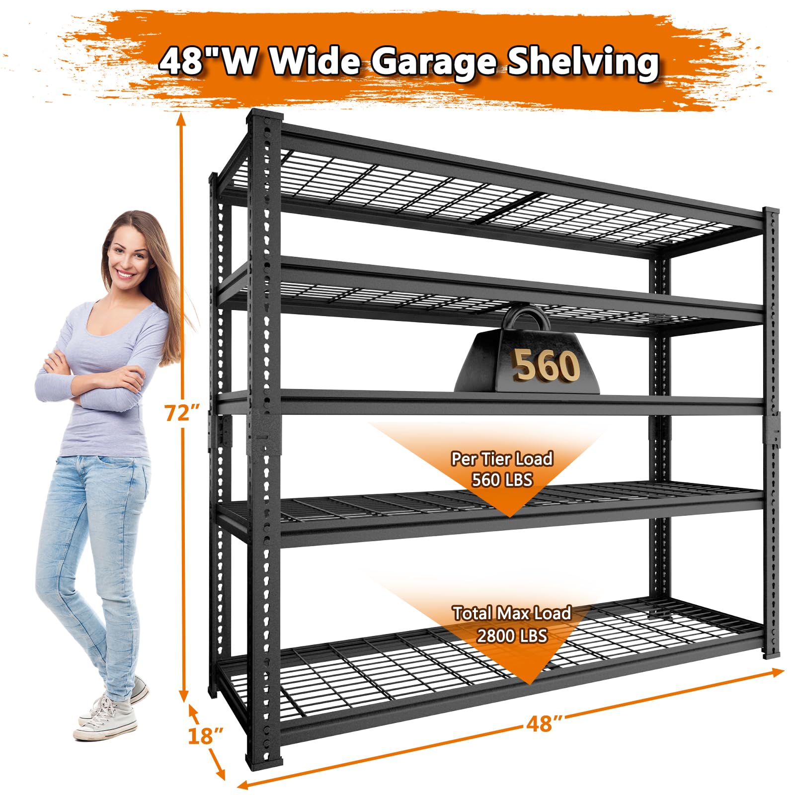 Storage Shelves Heavy Duty (2 Count)