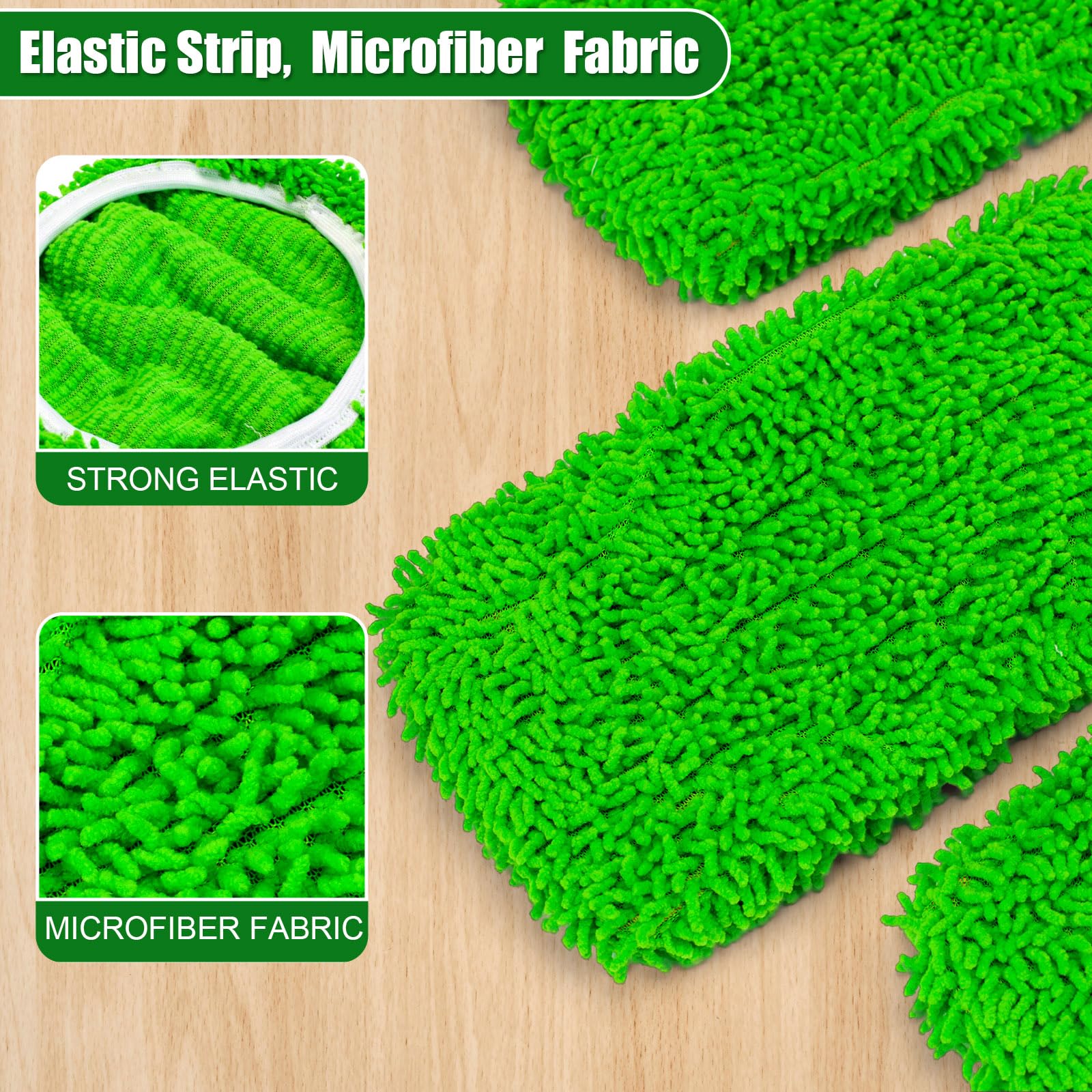 Mop Pads for Swiffer Sweeper Reusable Microfiber 5PCS Dry Wet Replacement Mop Pad Refills Sweeping Mopping Cloths for Floor Cleaning (5 Count)