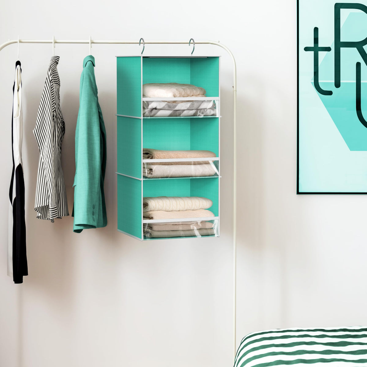 3 Shelf Hanging Closet Organizer