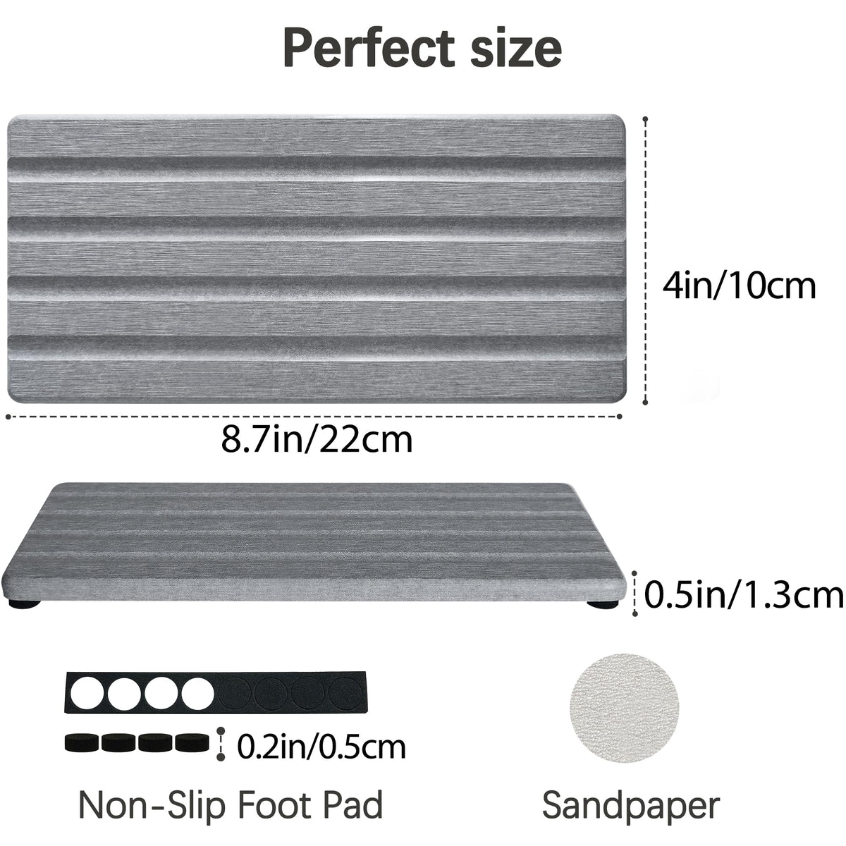 Diatomite Soap Dish Holder Water Absorbing Stone Tray Bathroom Countertop (2 Count)
