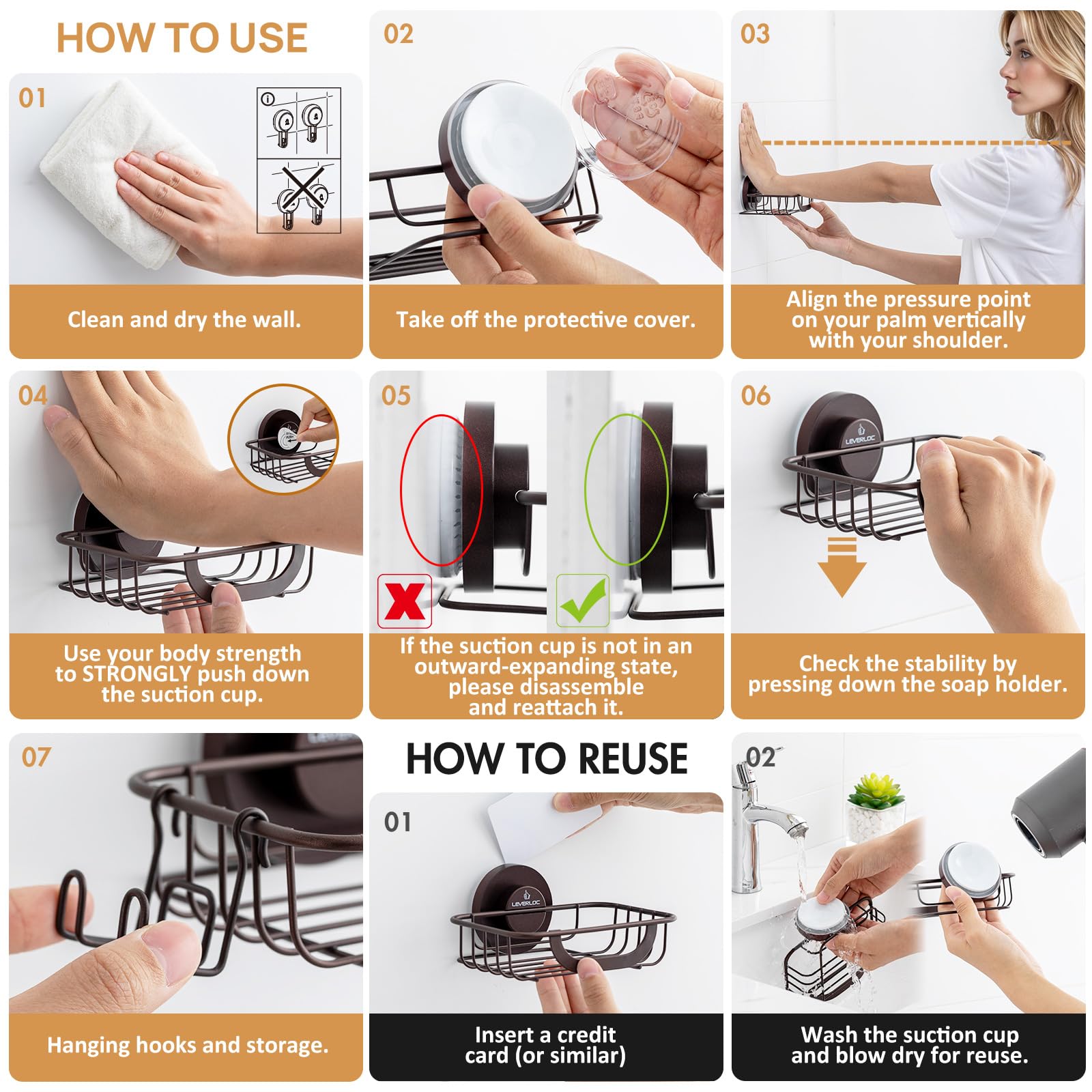 Bar Soap Holder with Hooks