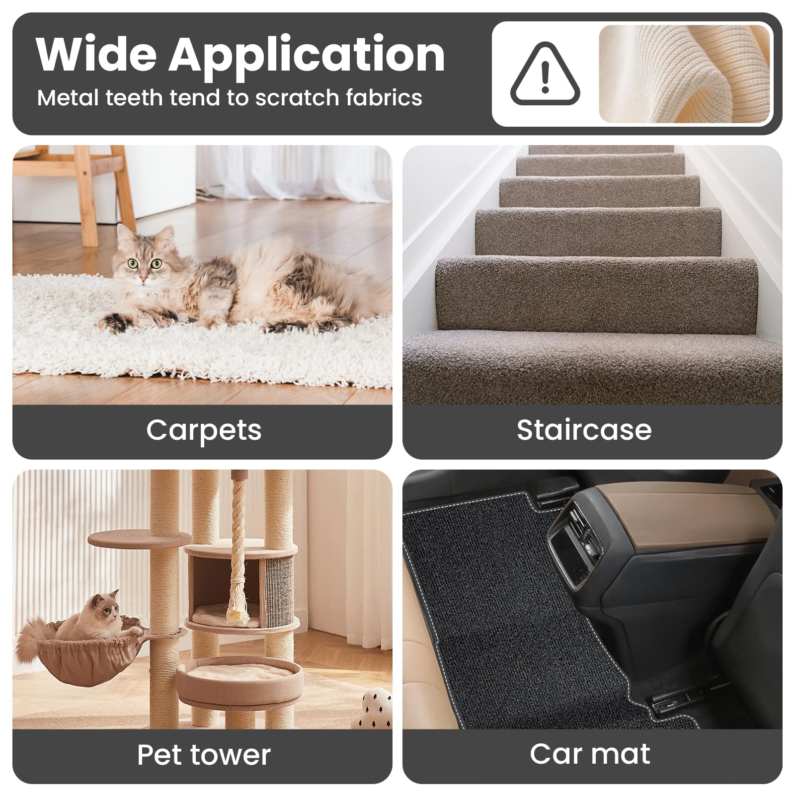 3 in 1 Carpet Rake for Pet Hair Removal