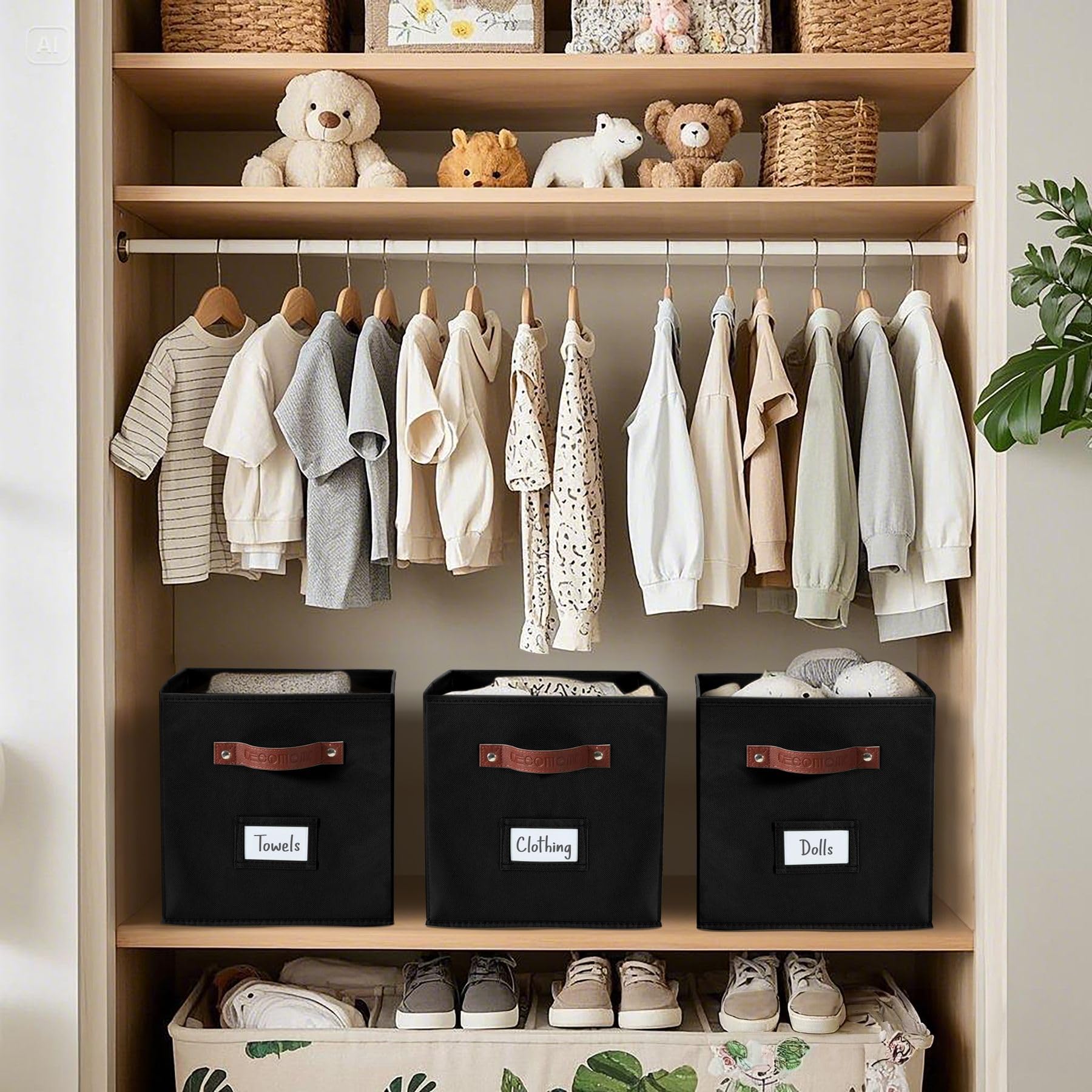 Storage Bins Cube Storage Bin with Labels (6 Count)