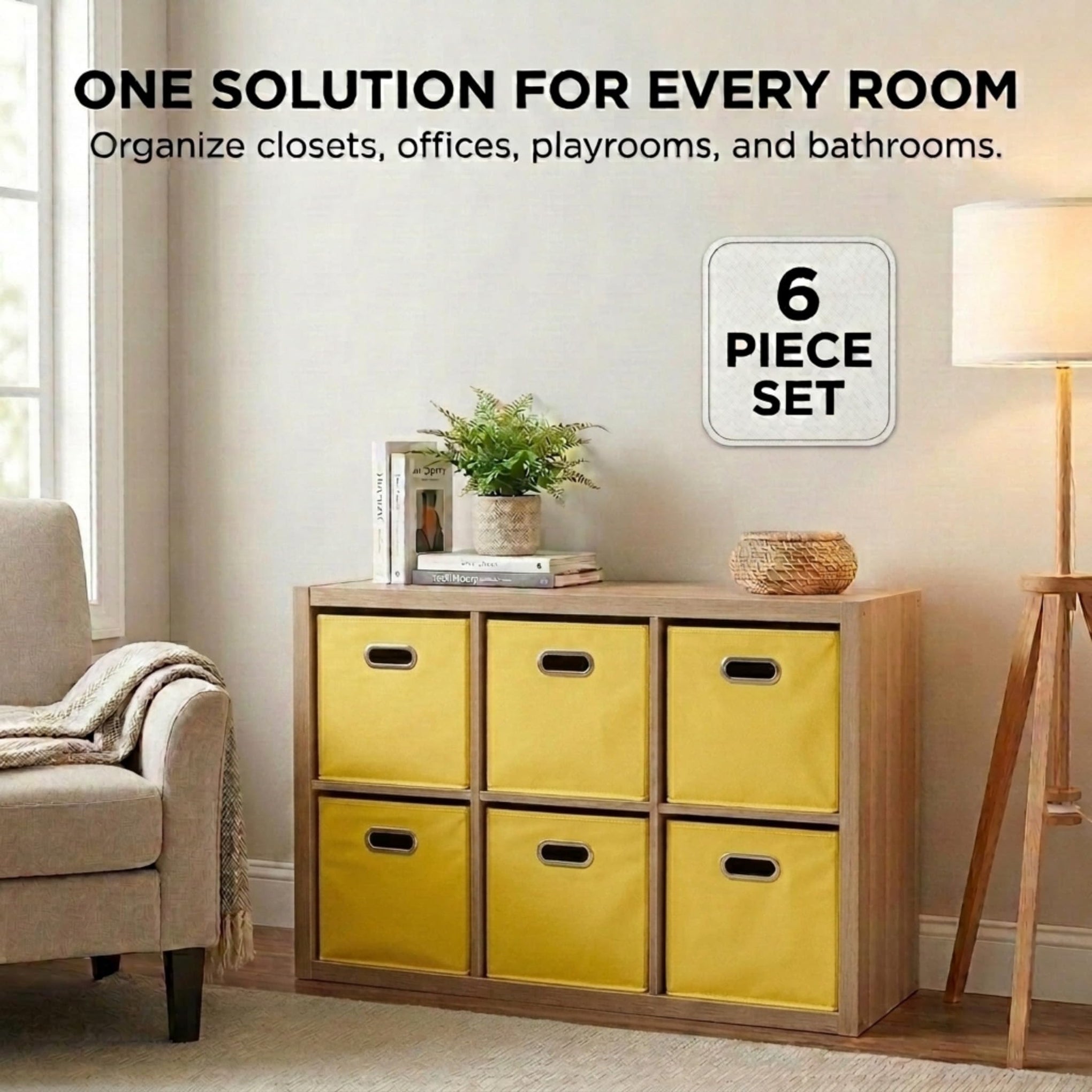 6 ct Open Fabric Cube Storage Bins