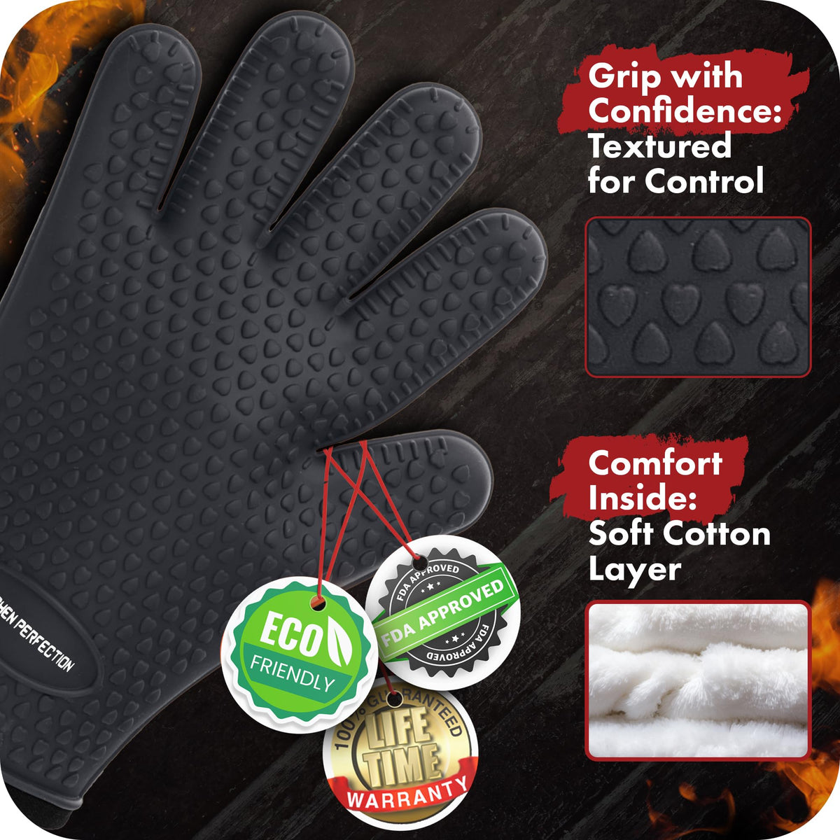 XL Silicone Smoker Oven Gloves (2 Count)