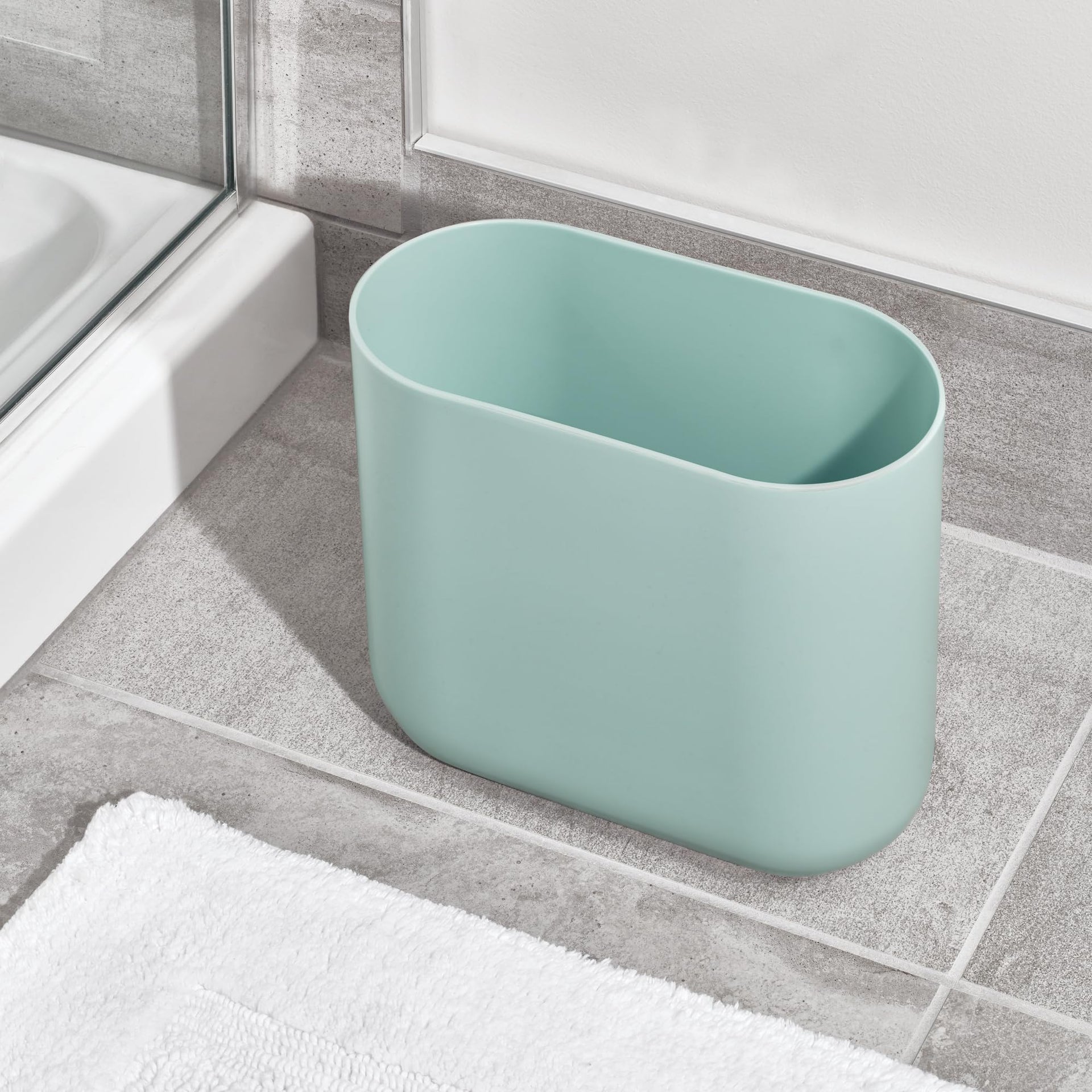 Small Slim Plastic Bathroom Trash Can