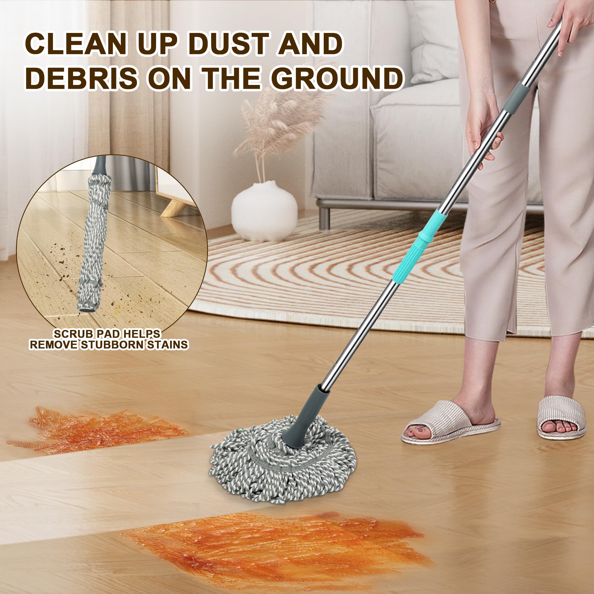 Self Wringing Mop Easy Squeeze Twist Mop