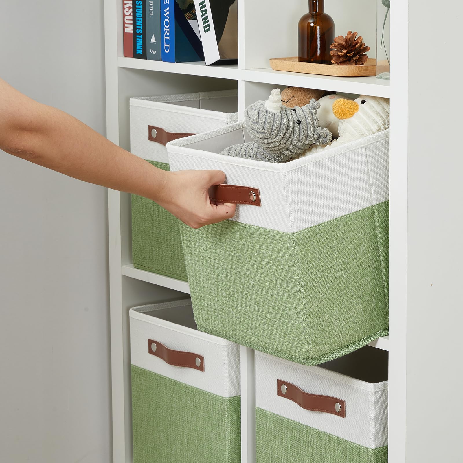 11x11 Cube Fabric Organizer Storage Bins for Shelf (4 Count)