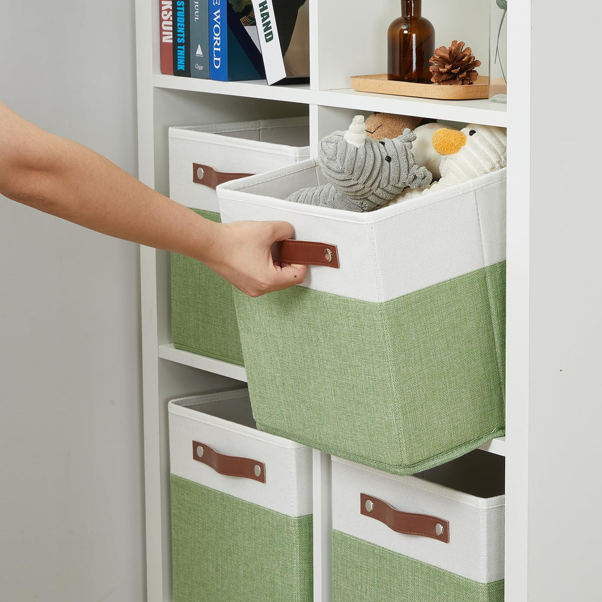 11x11 Cube Fabric Organizer Storage Bins for Shelf (4 Count)