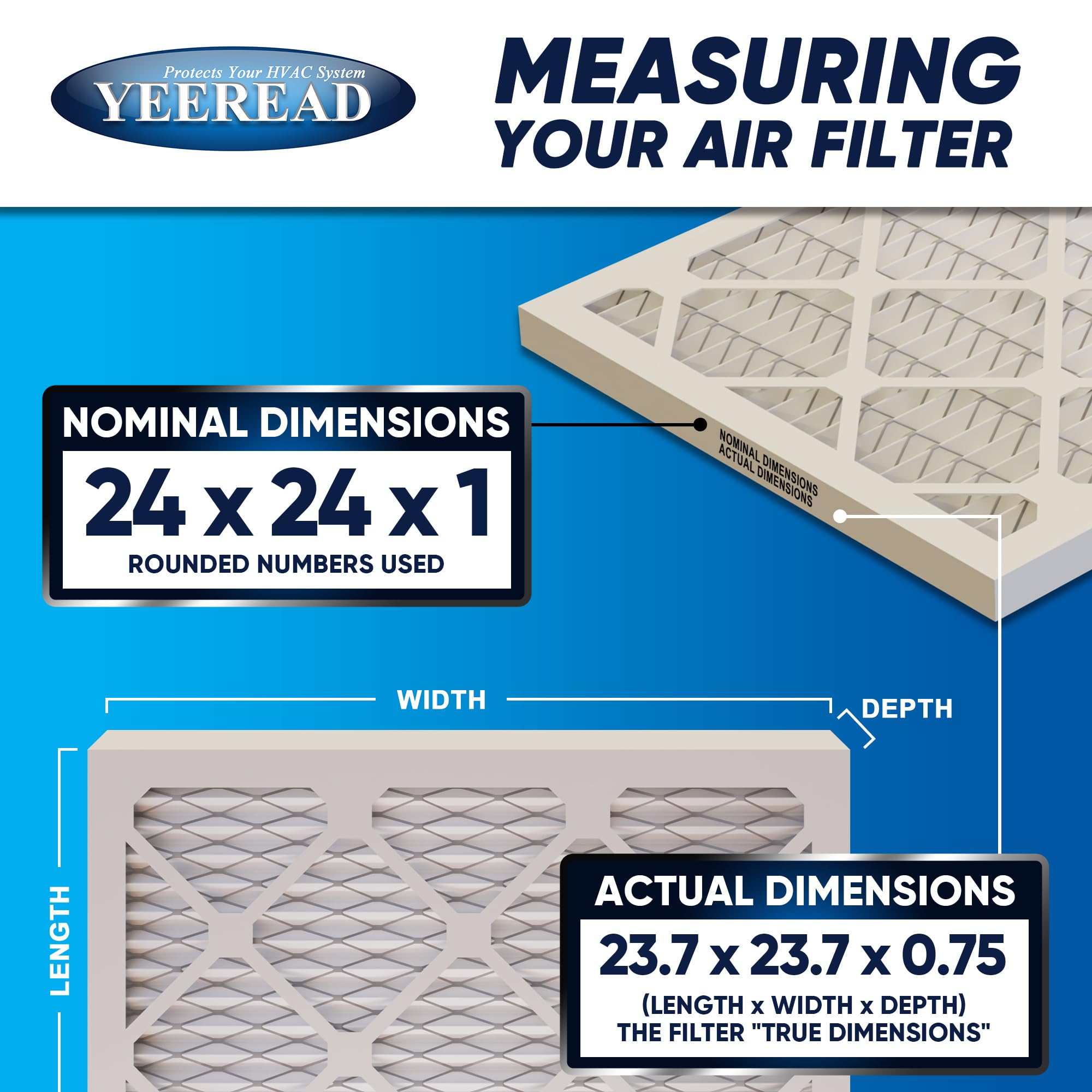 24x24x1 MERV 8 Air Filters 6